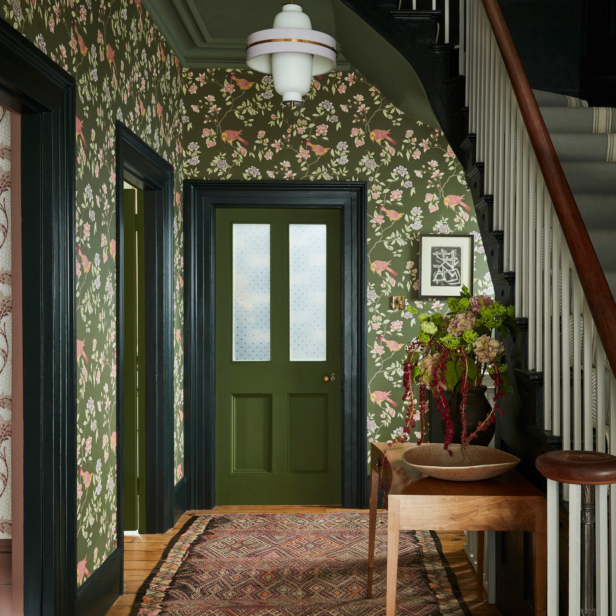 Little Greene Behang Aderyn - Arquerite Dark