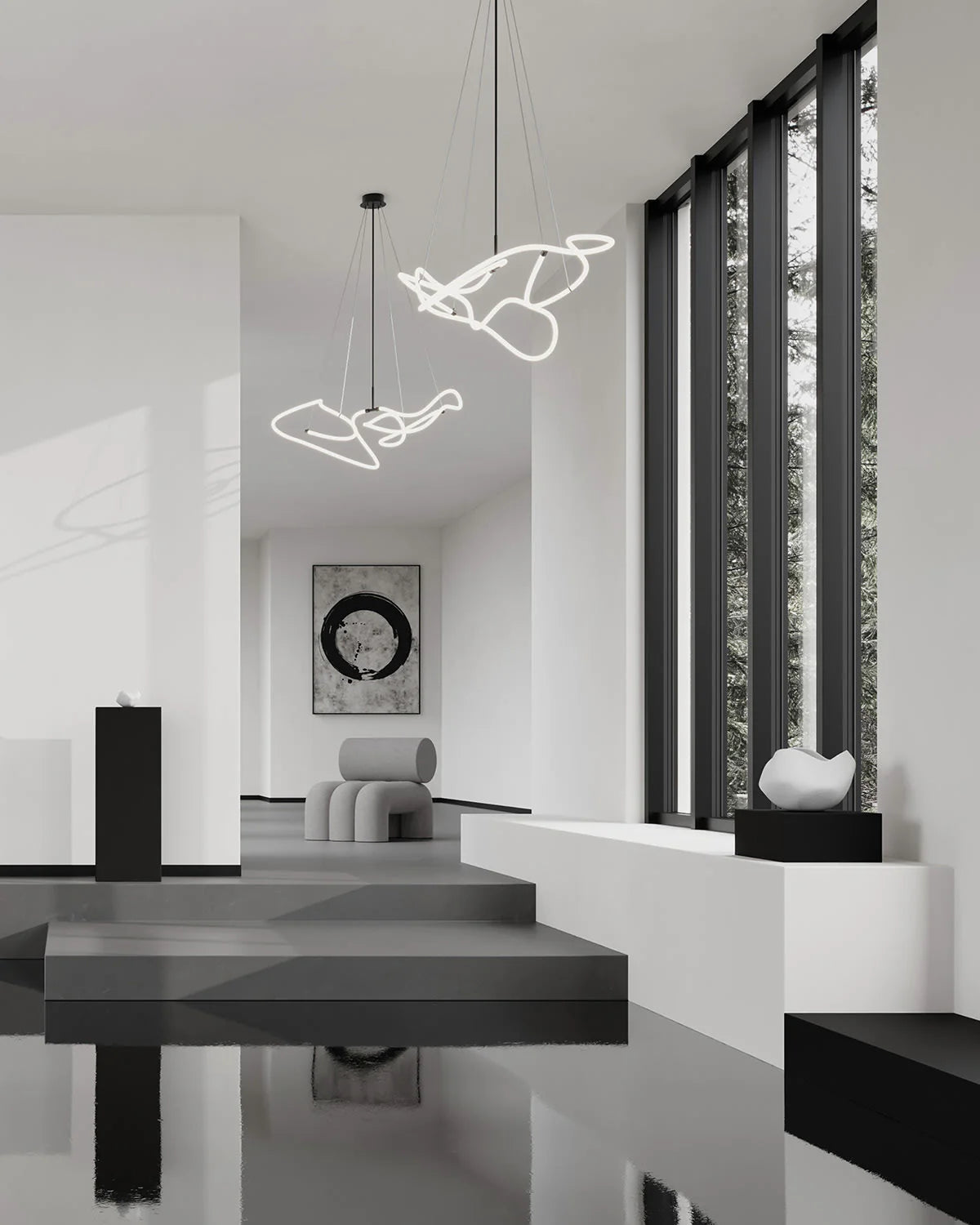 101 Copenhagen Ghost Chandelier, Mini - Neon