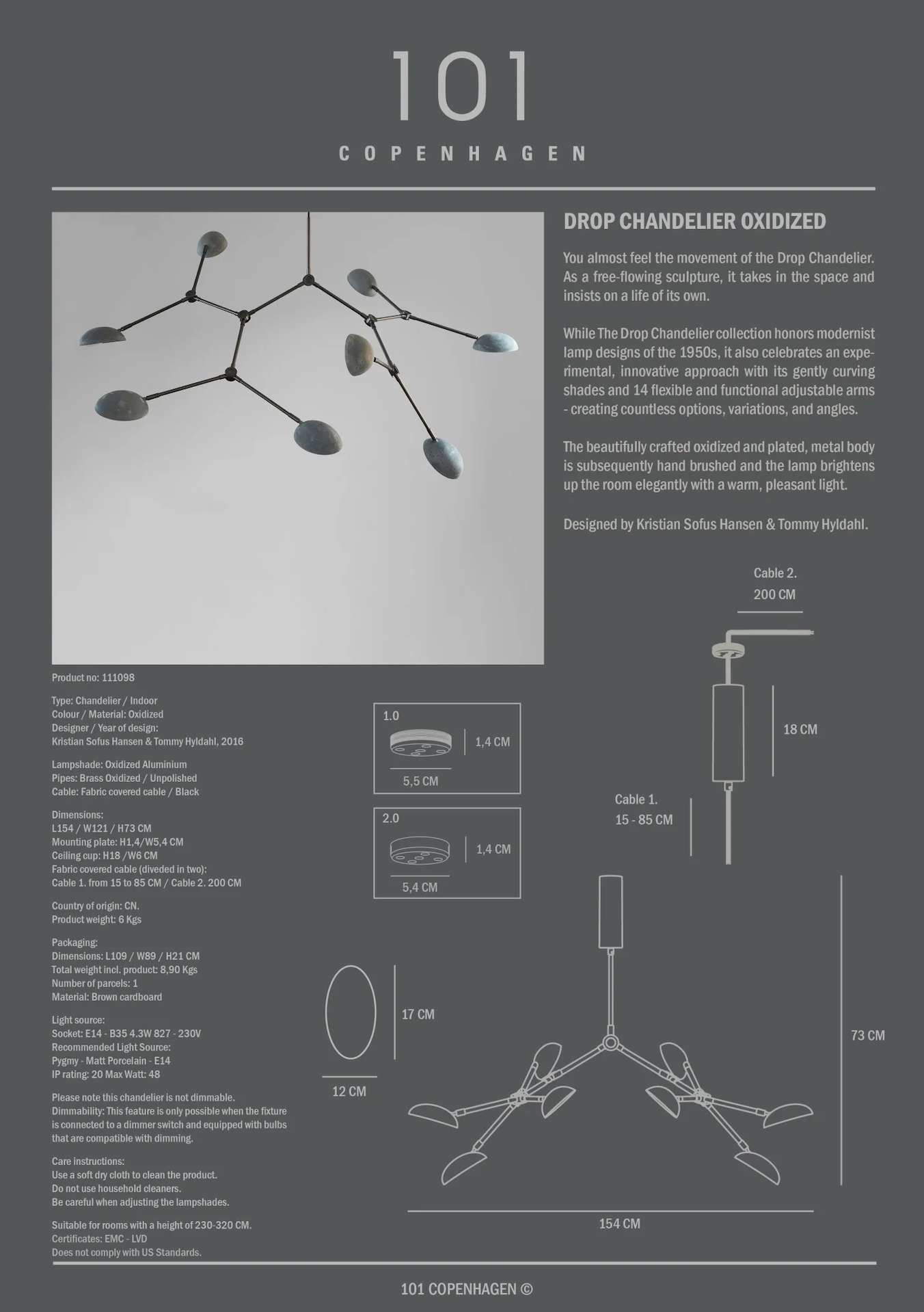 101 Copenhagen Drop Chandelier