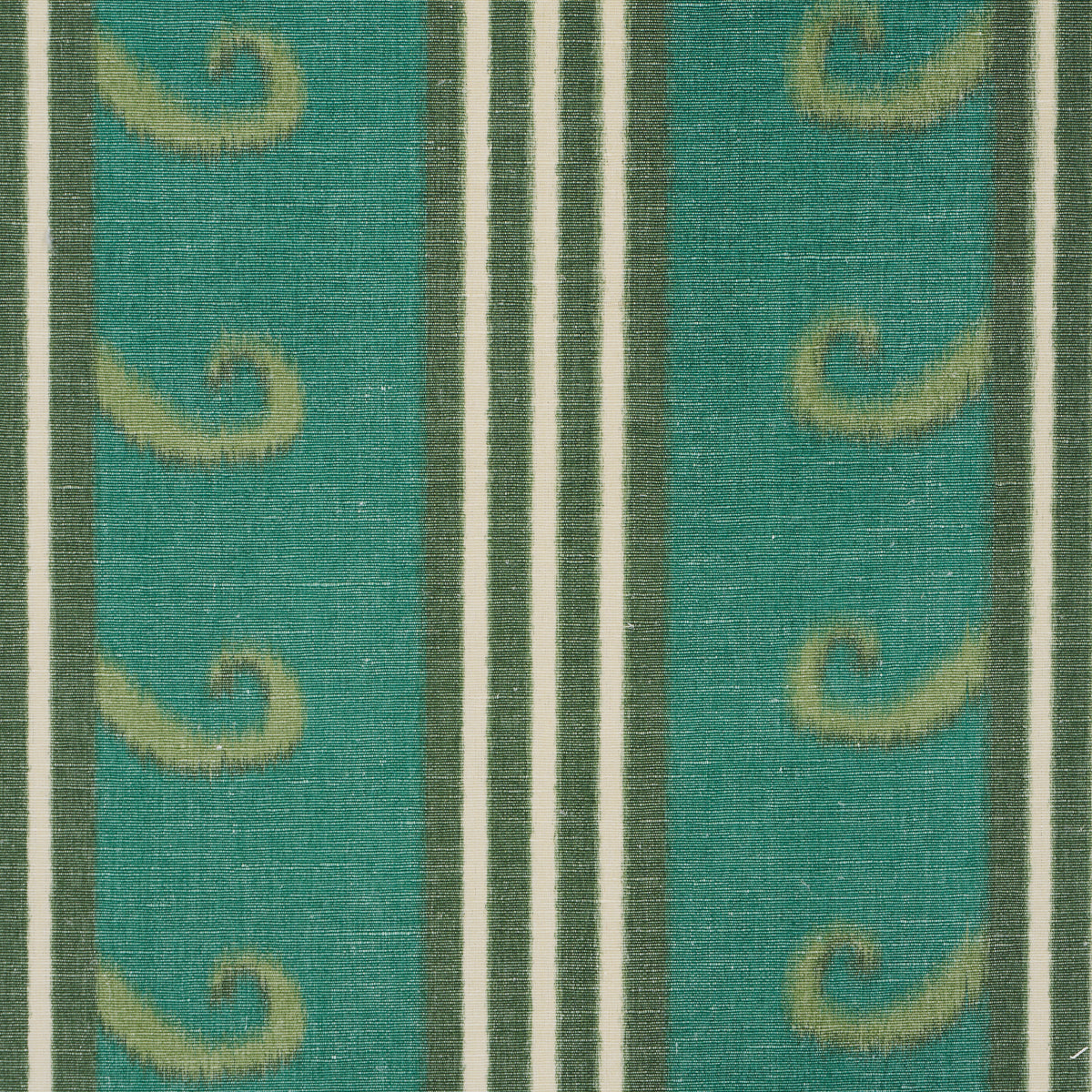 Schumacher Roman Reverie Teal & Leaf detail