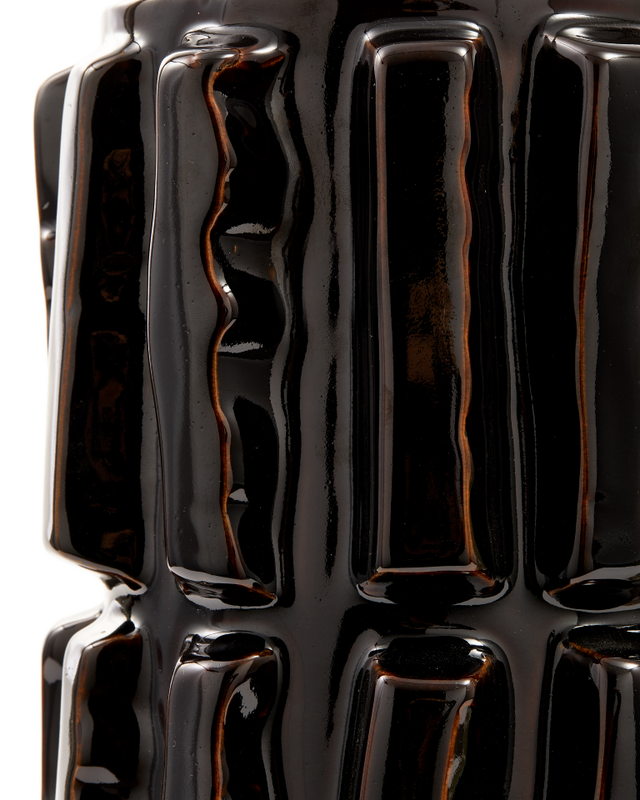 Pols Potten Structure vaas black/brown - L