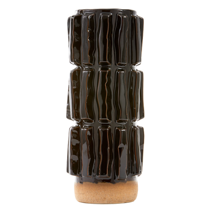 Pols Potten Structure vaas black/brown - L