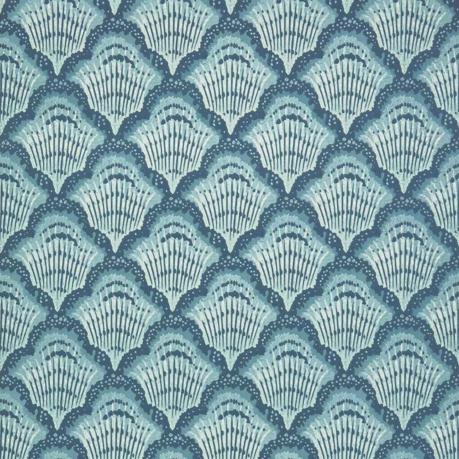 1838 Wallcoverings behang Calico Shell - Aqua 2412-179-03
