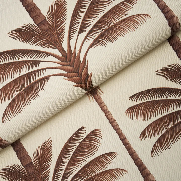 Schumacher A Palm Is A Palm Sisal behangbekleding Chocolate Meets Tobacco 5016960