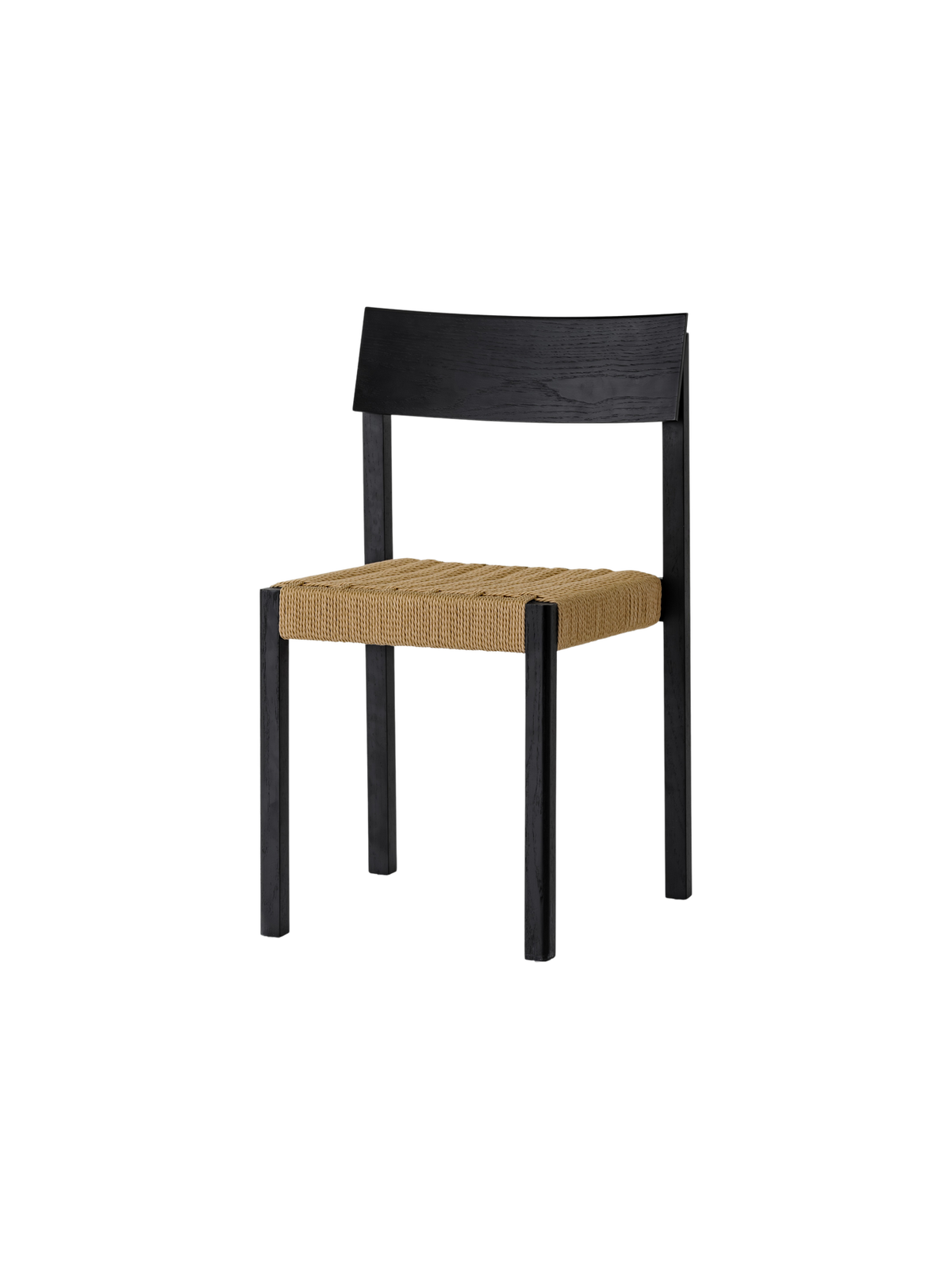 Audo Mauro Dining Chair Black Oak paper cord hoekig