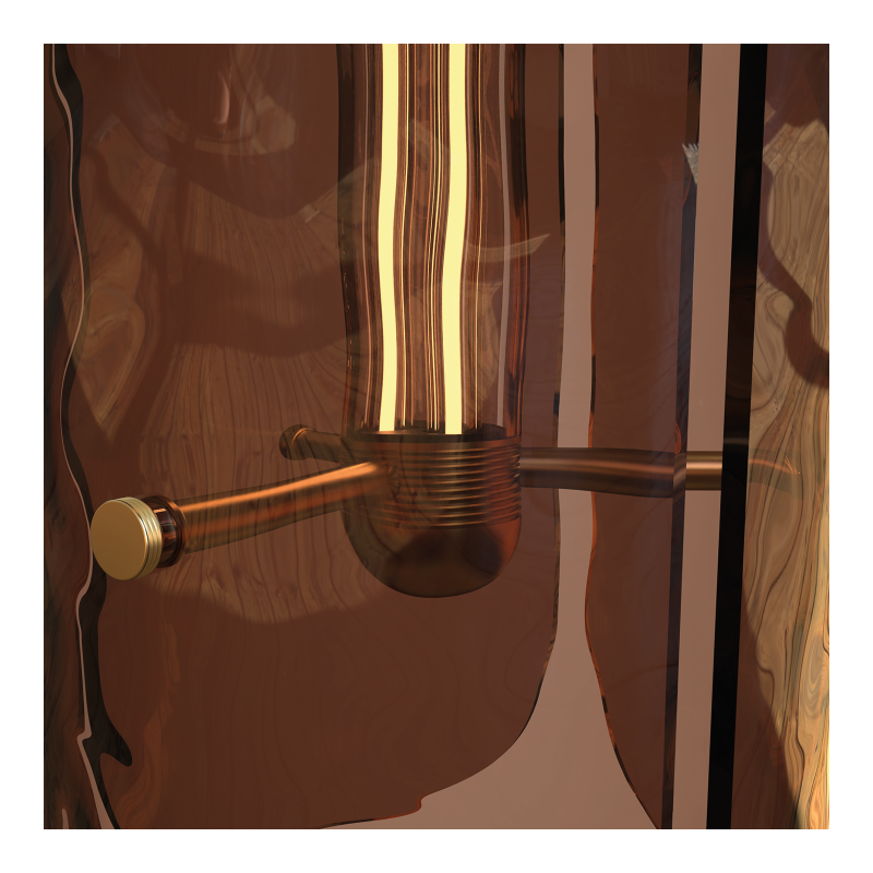 Tonone Razor Pendant Vertical bruin glas hanglamp