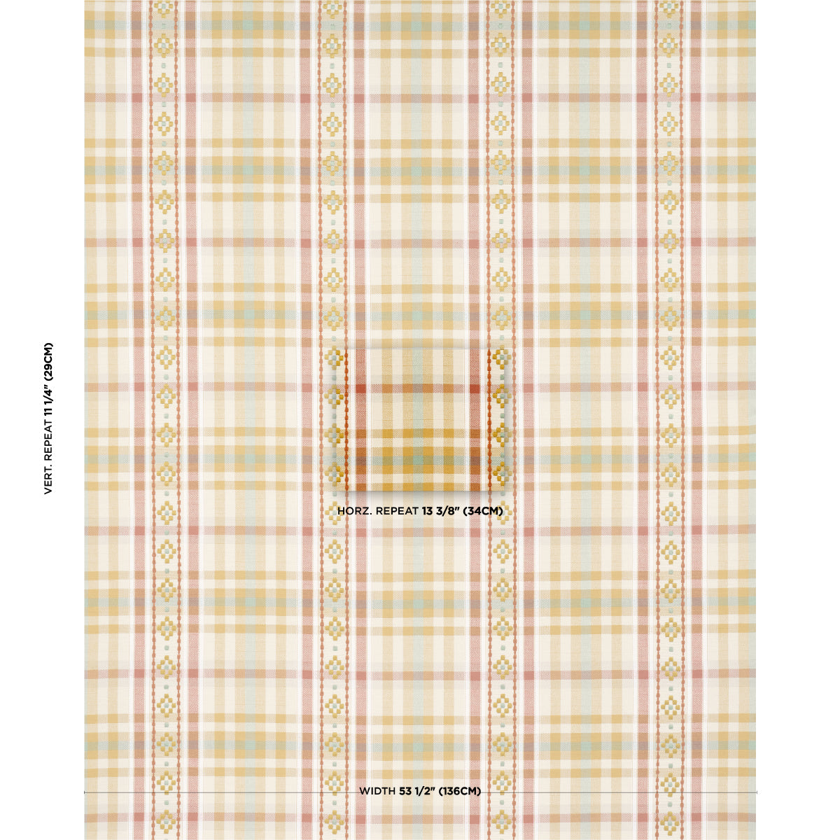 Schumacher Hutton Check Ochre detail