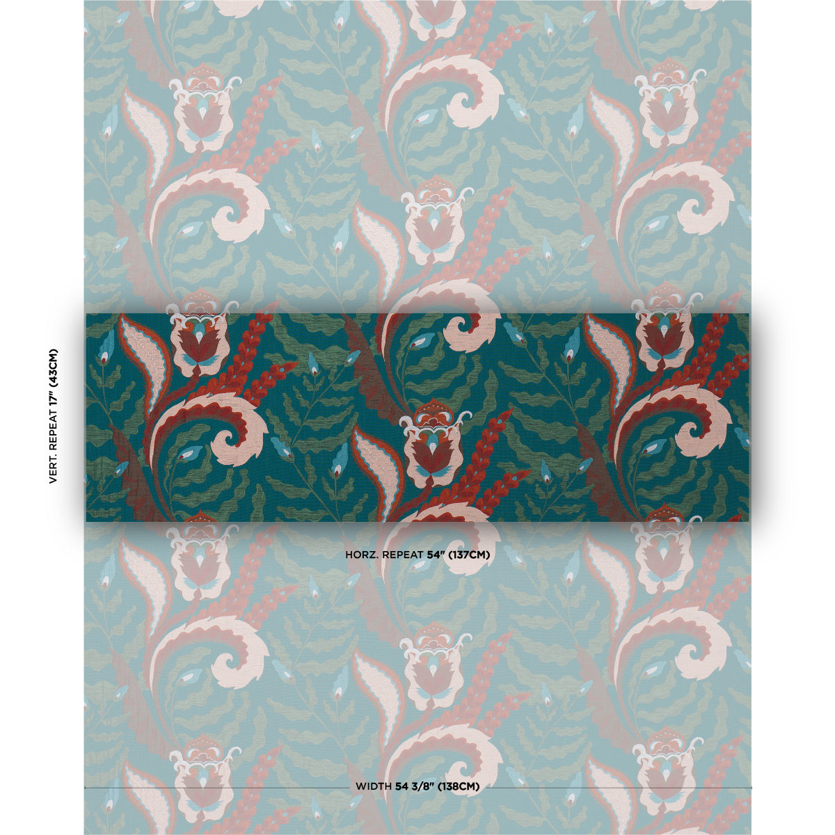 Schumacher Jaipur Fantaisie Turquoise sfeerbeeld