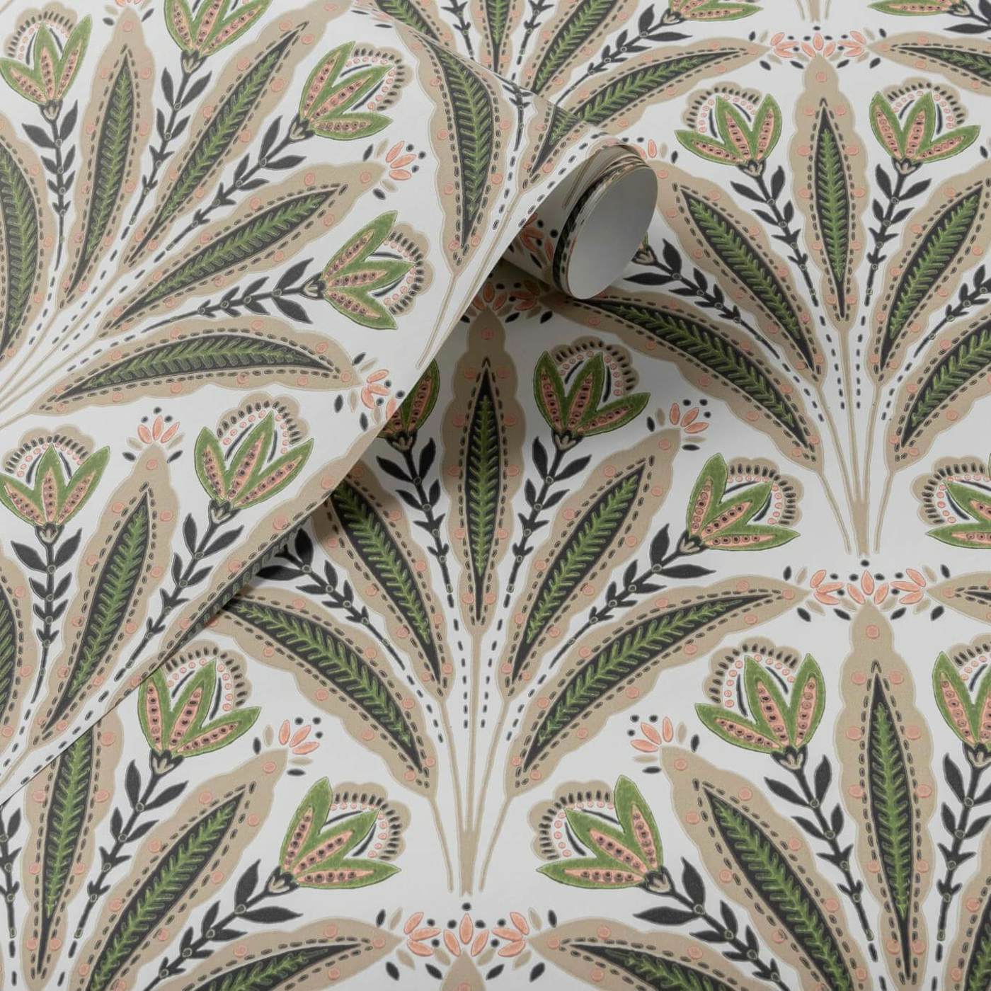 Clarke & Clarke behang Attingham Sage/Blush W0193/04