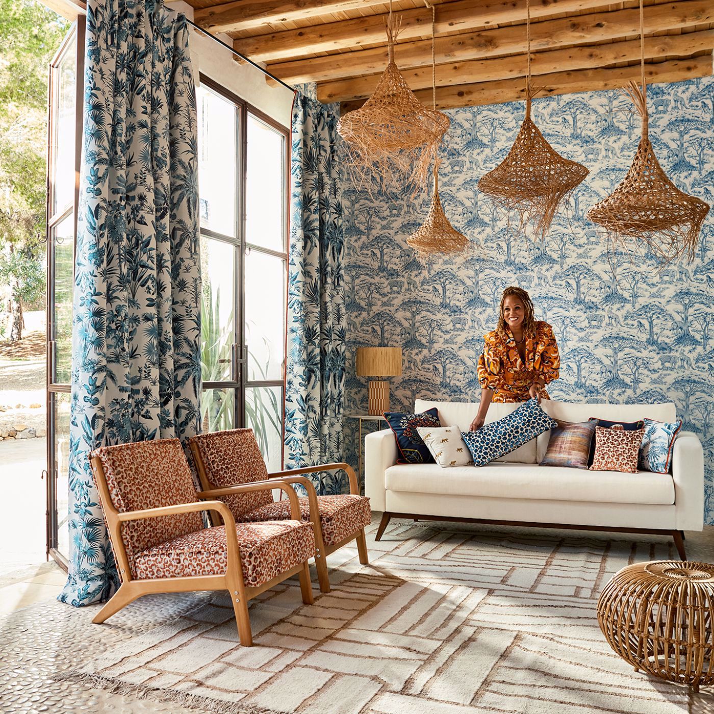 Clarke & Clarke behang Kisumu Noir W0185/03