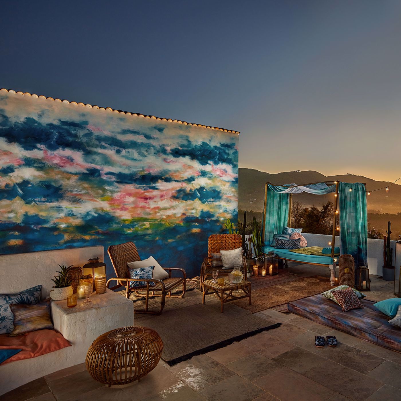 Clarke & Clarke paneelbehang Nairobi Sunset W0188/01