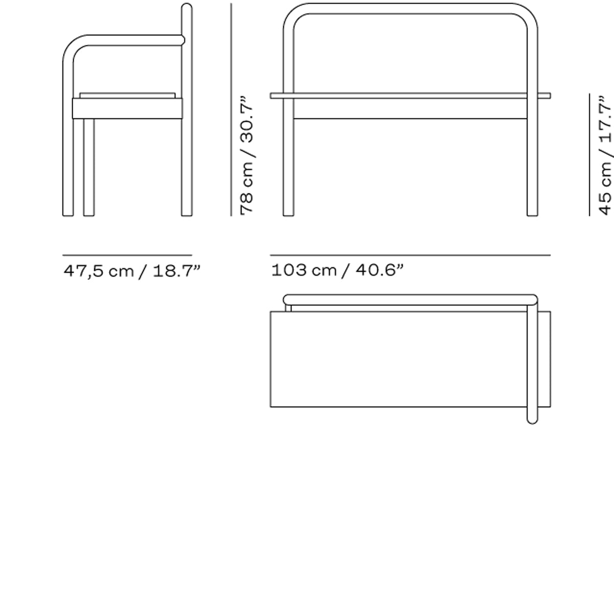 Skagerak by Fritz Hansen Maissi bench