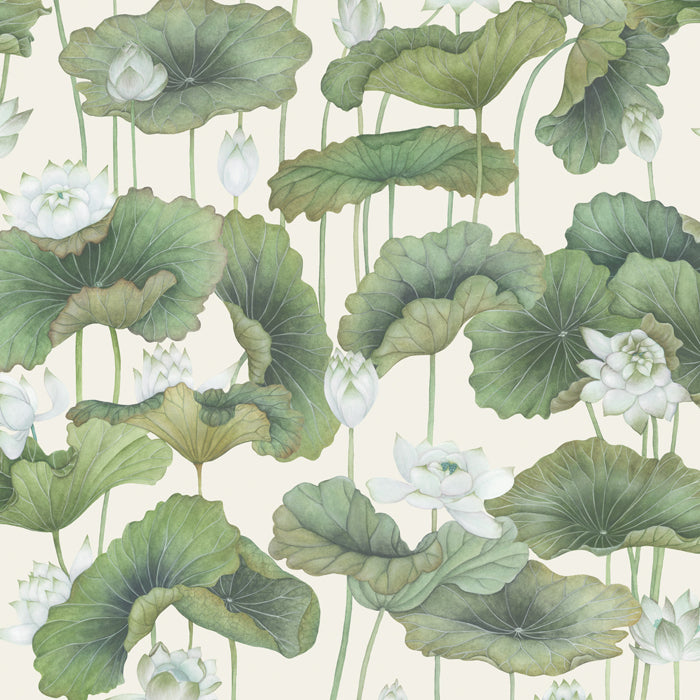Cole and Son behang Lily Lotus White on Cream 126/9034