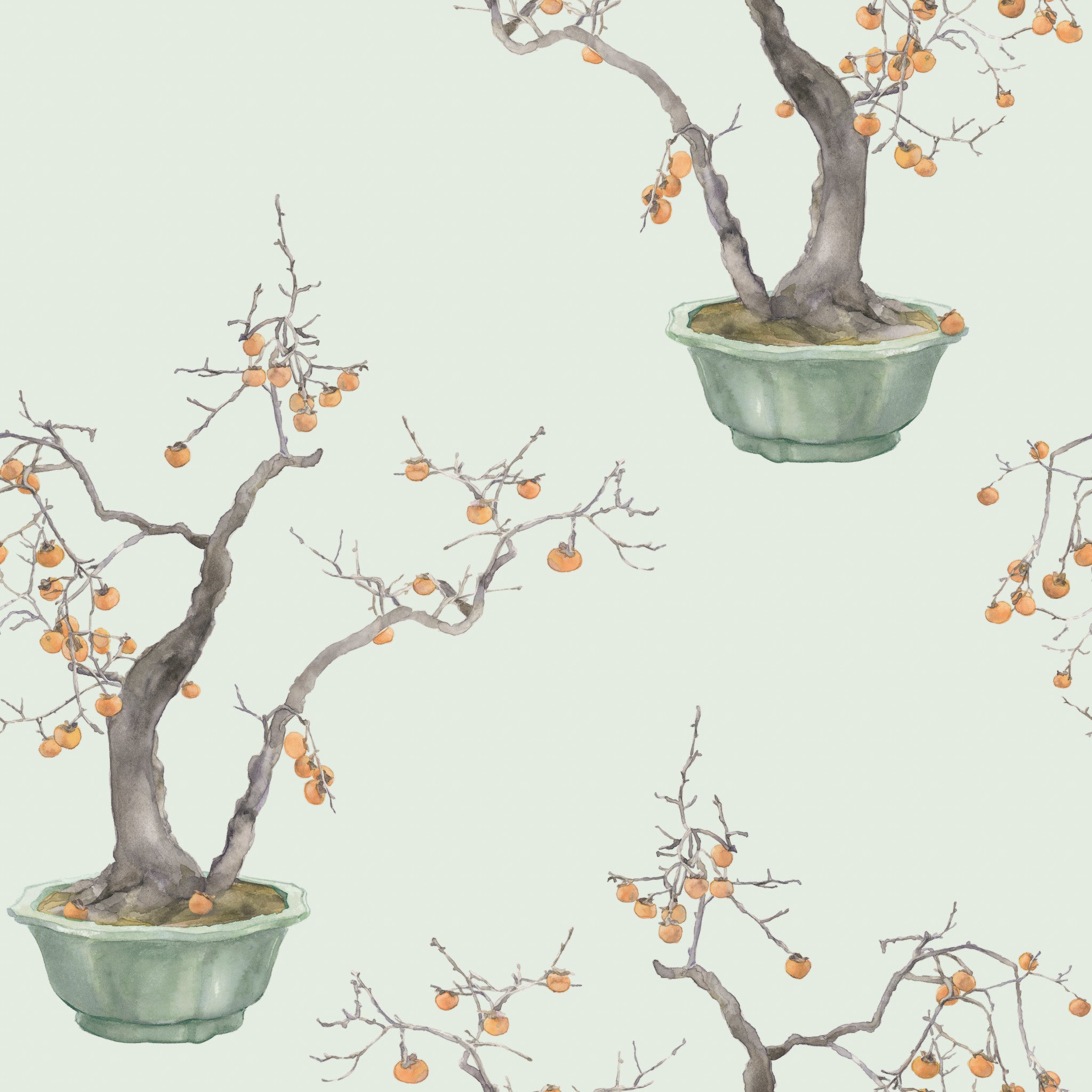 Cole and Son behang Kaki Persimmon Jade Green & Marigold 126/2006