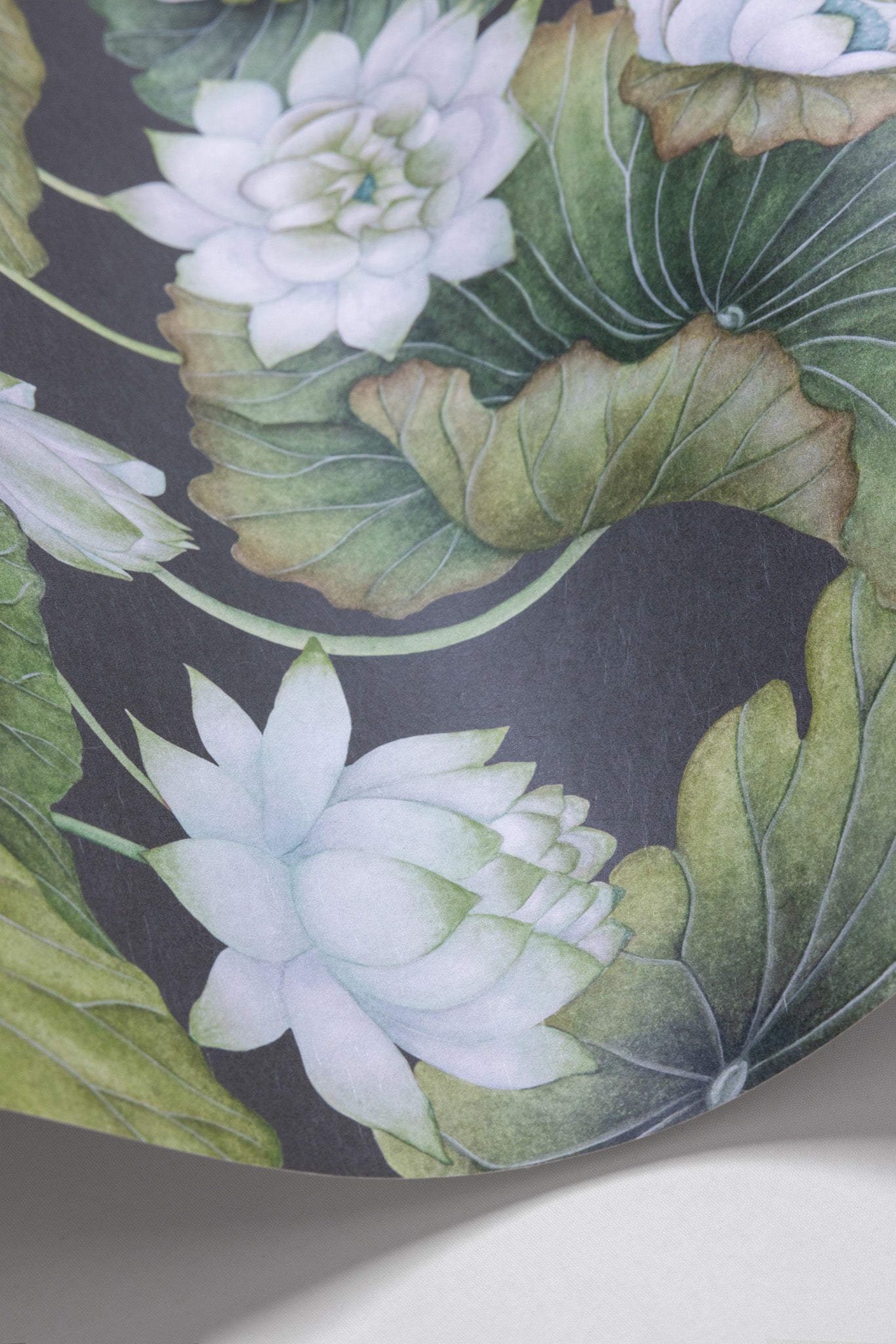 Cole and Son behang Lily Lotus White on Charcoal 126/9033