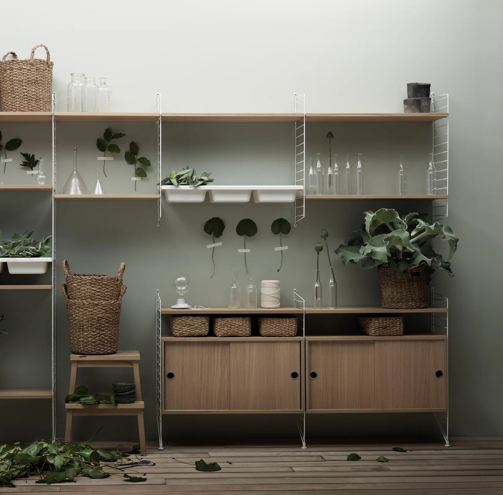 String Cabinet with sliding doors