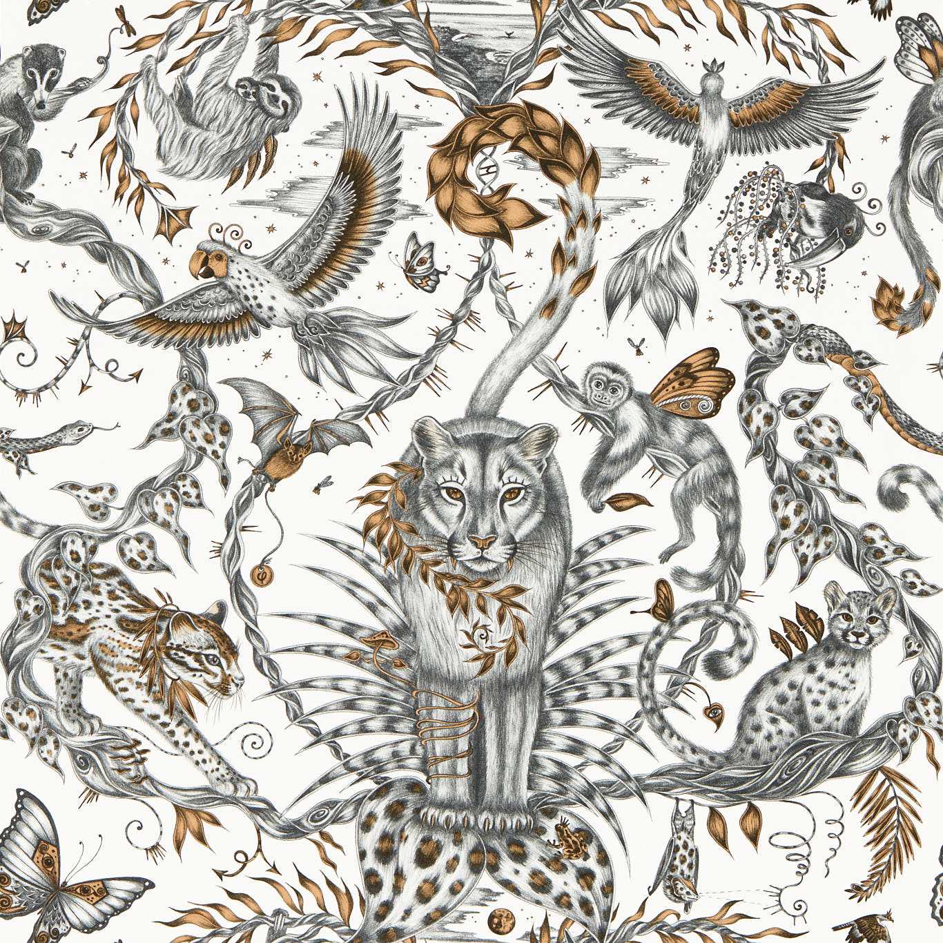 Clarke & Clarke behang Bosque Dreams in de kleur Bronze W0213-01
