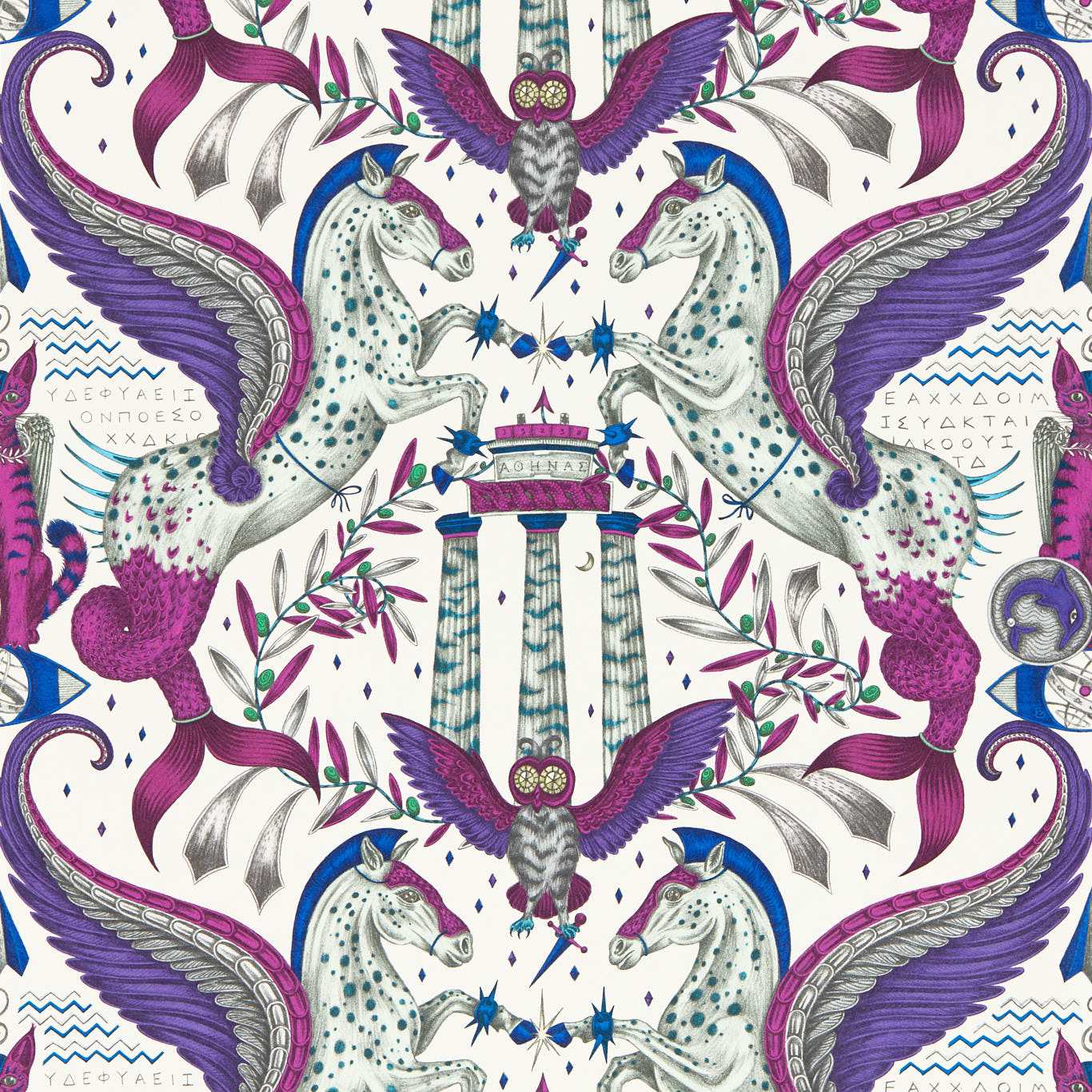 Clarke & Clarke behang Odyssey Mythos in de kleur Violet W0215-03