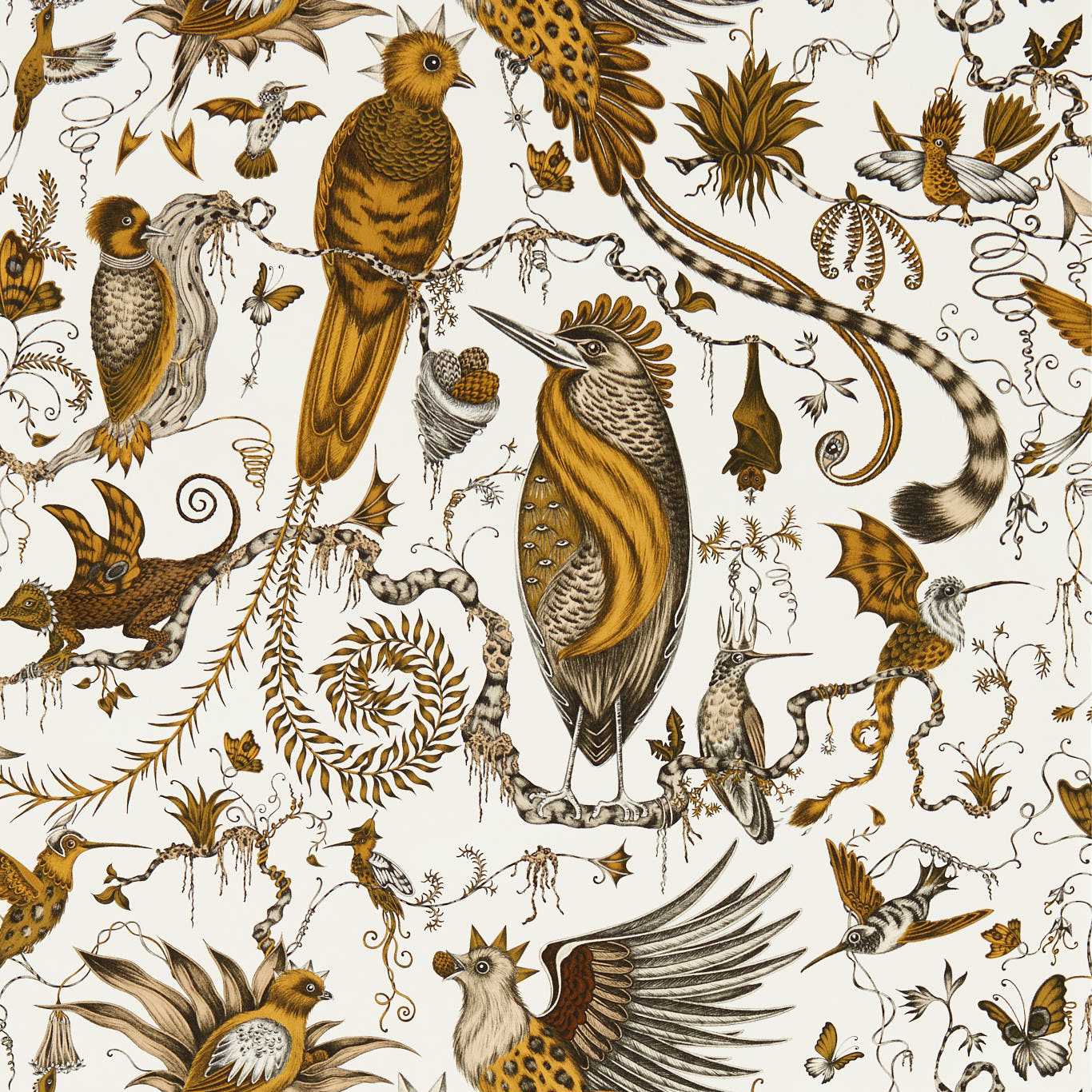 Clarke & Clarke behang Quetzal in de kleur Gold W0217-02