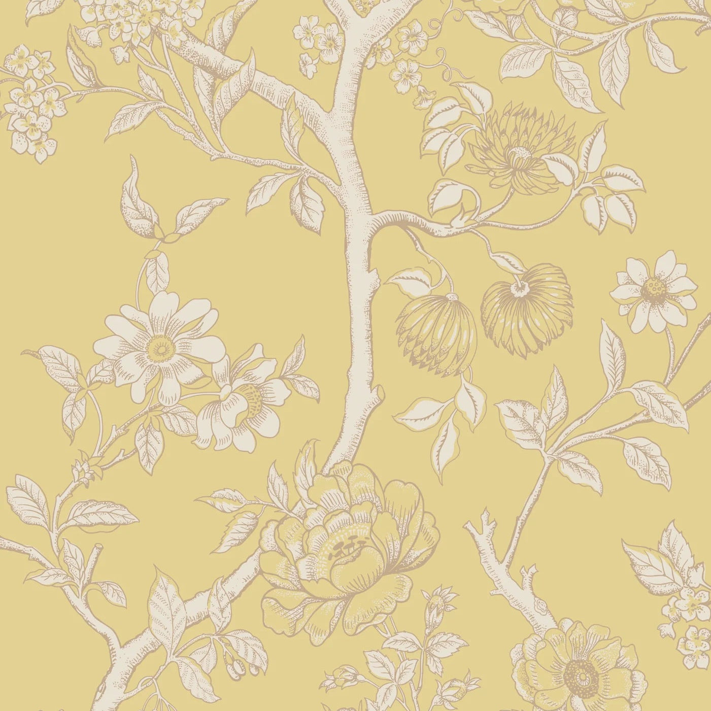 Cole and Son behang Paradise Tree Buttercup Yellow and Cream 128/2009