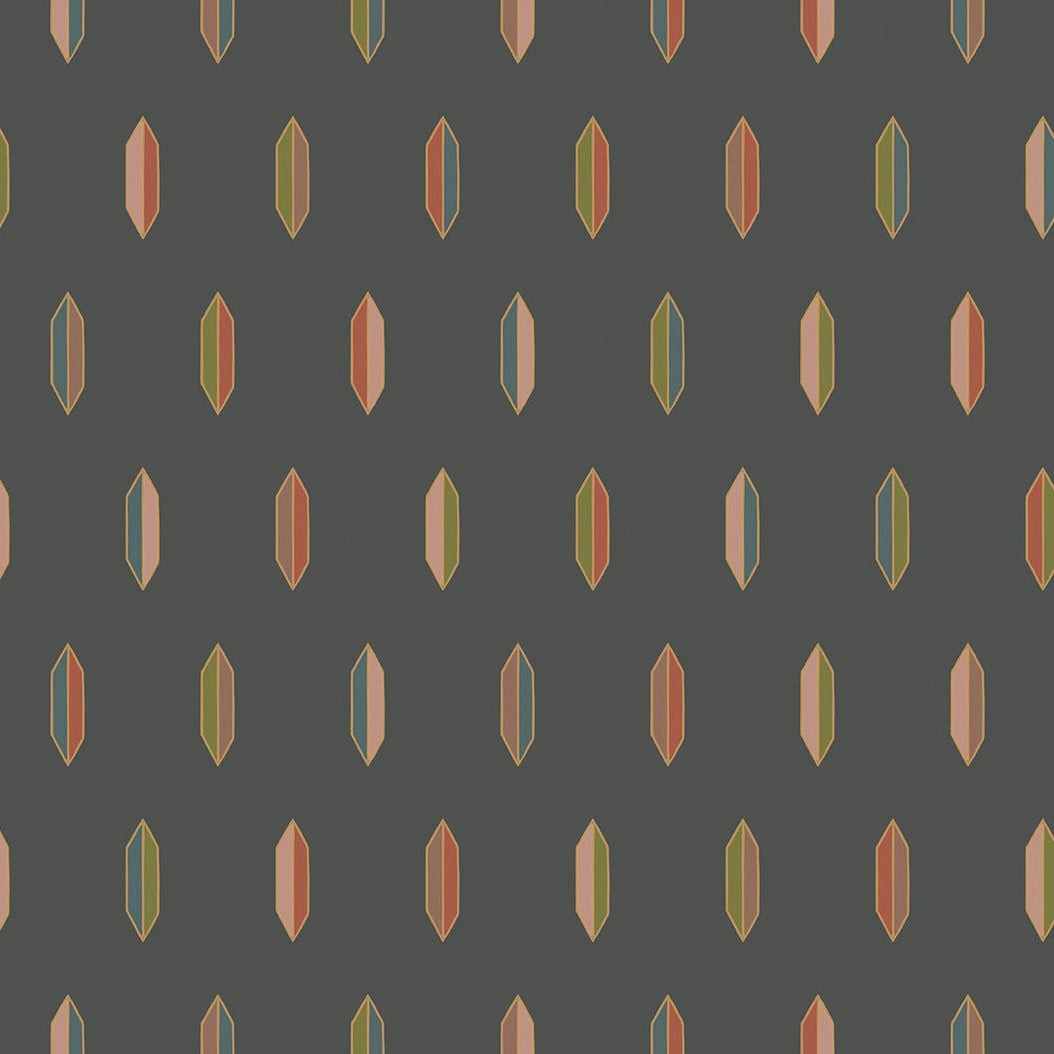 Cole and Son behang Inlay Jewel Multi & Bronze on Charcoal 131/2003