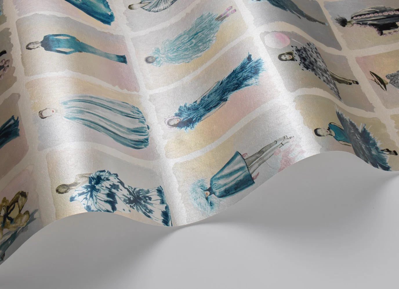 Cole and Son behang Couture Carousel - China Blue Pearl 175/1004M vliesbehang