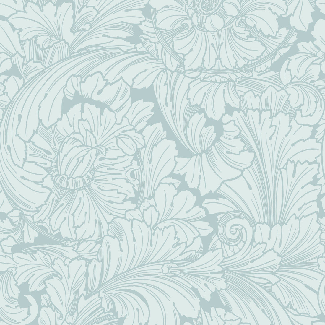 Cole & Son behang Acanthus Print Room Blue 127/6030