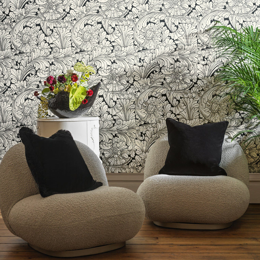 Cole and Son behang Acanthus Print Room Blue 127/6030 sfeerafbeelding