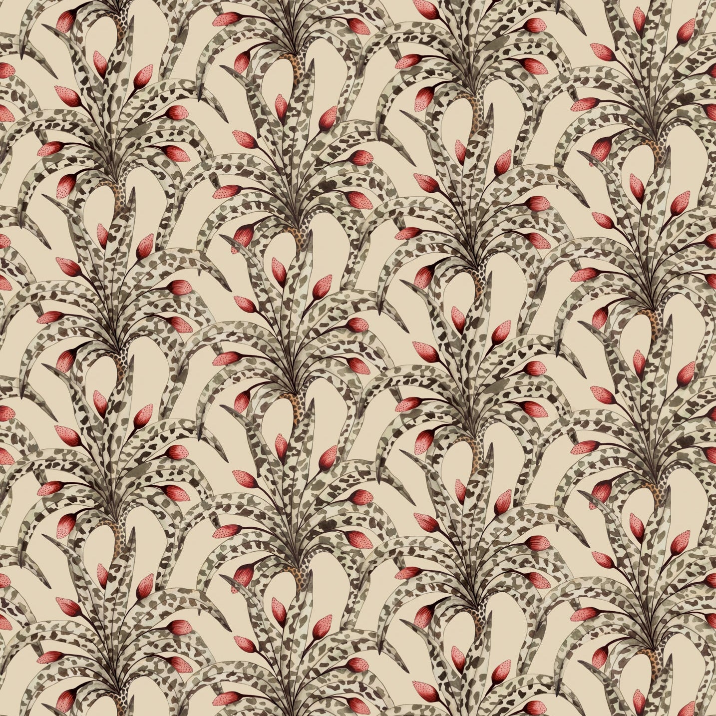 Cole and Son behang Afrika Damask Sandstone & Ruby 129/5017