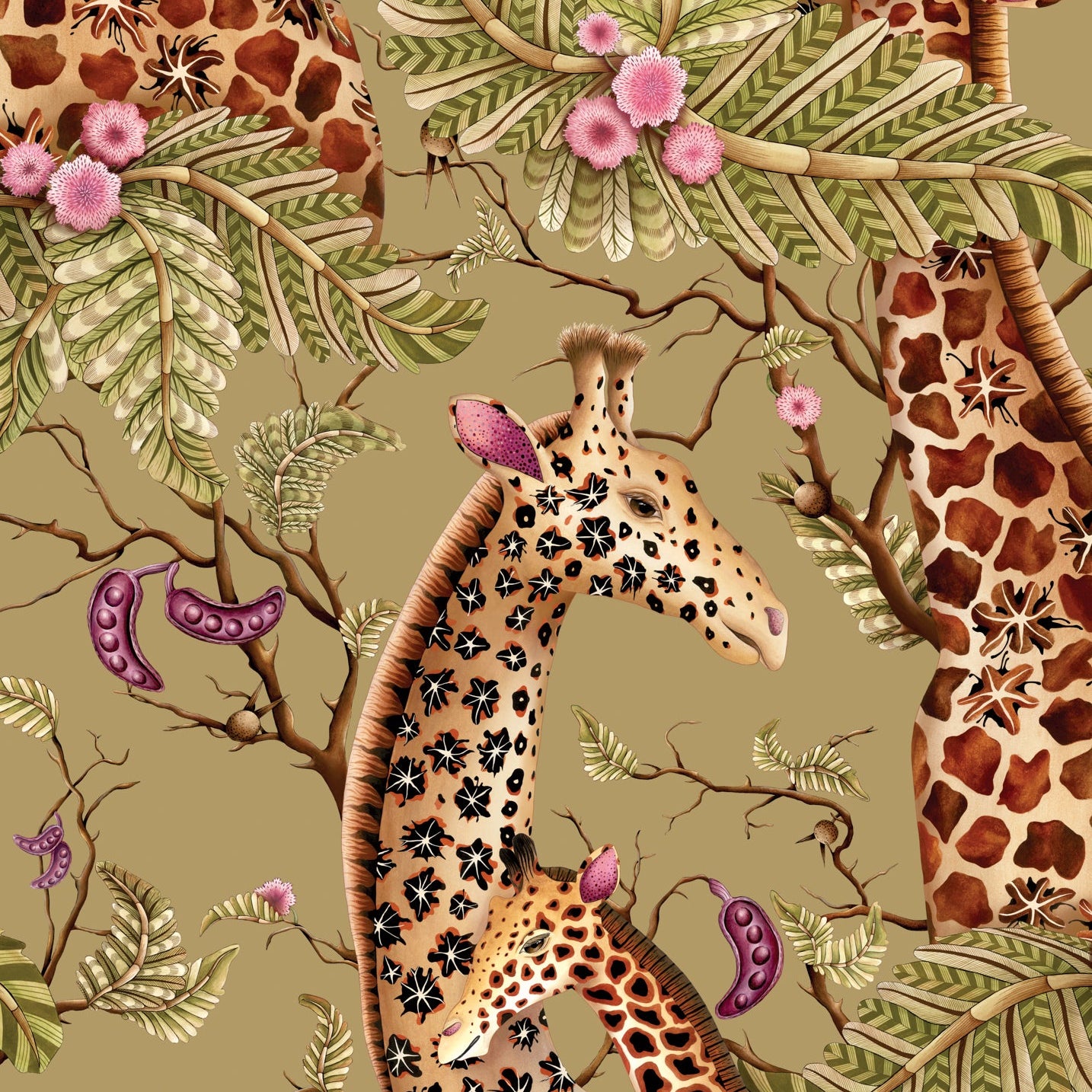 Cole and Son behang Royal Giraffe Gilded 129/3010