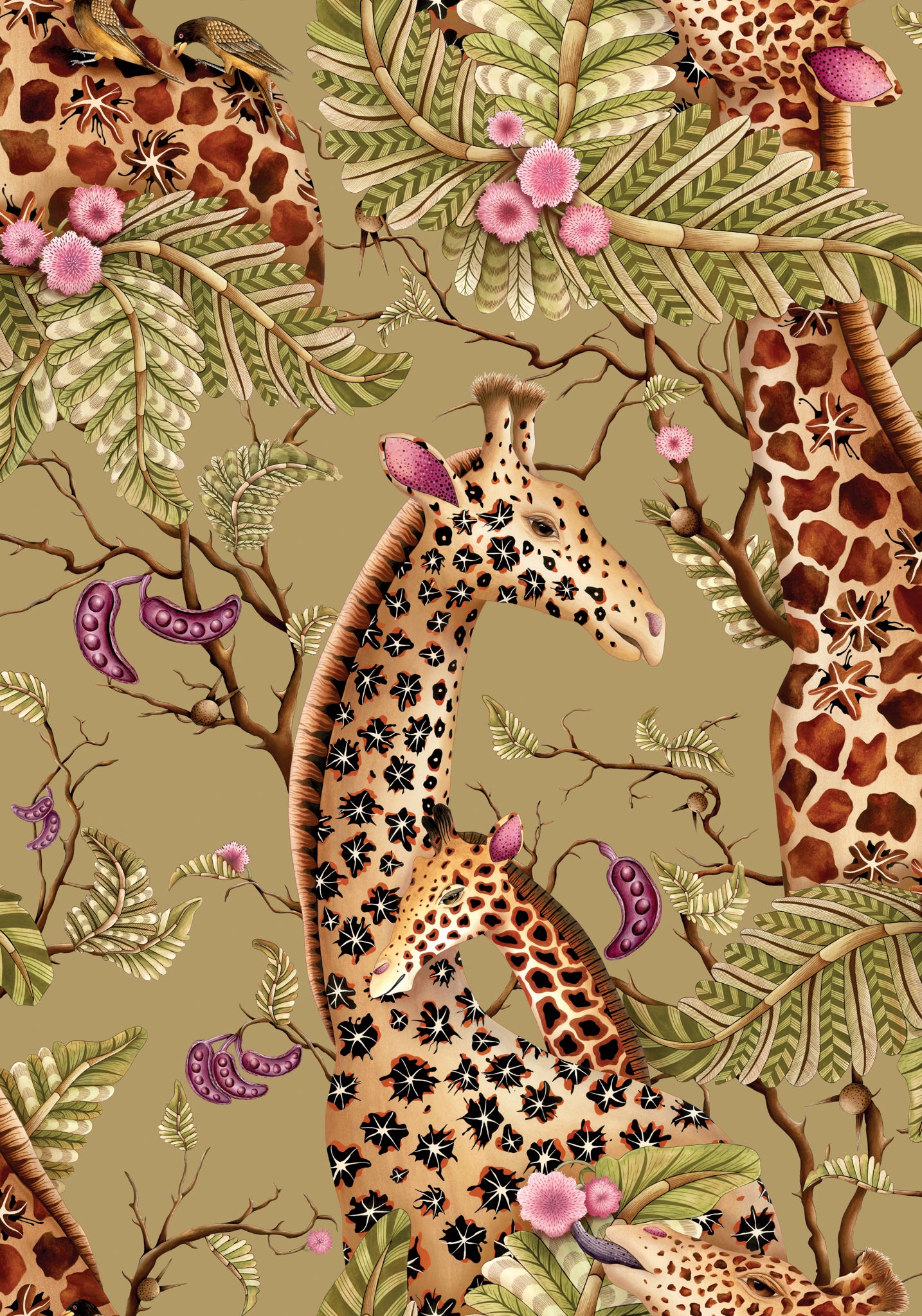 Cole and Son behang Royal Giraffe Gilded 129/3010 hele print