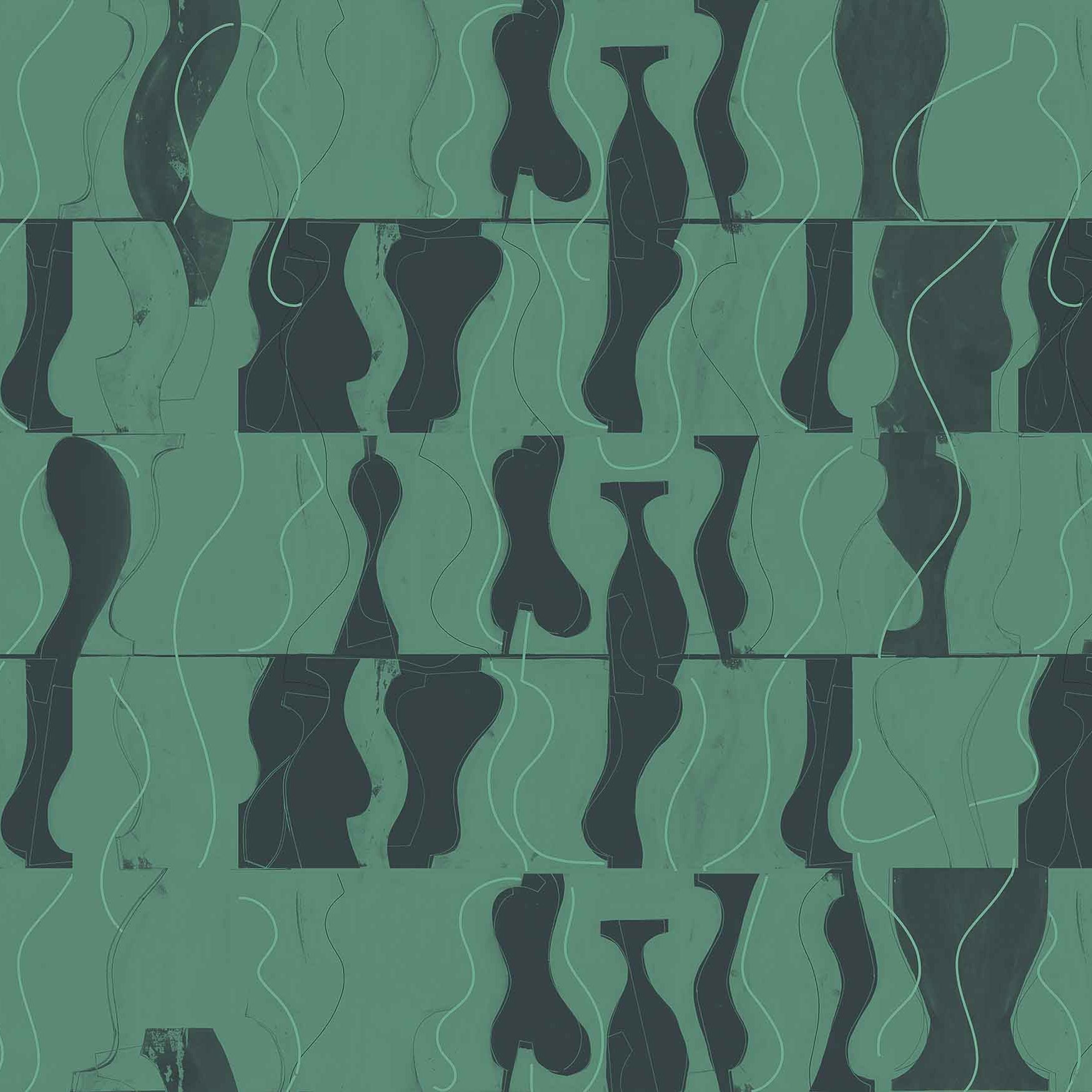 Coordonné behang Archeological Malachite A00112
