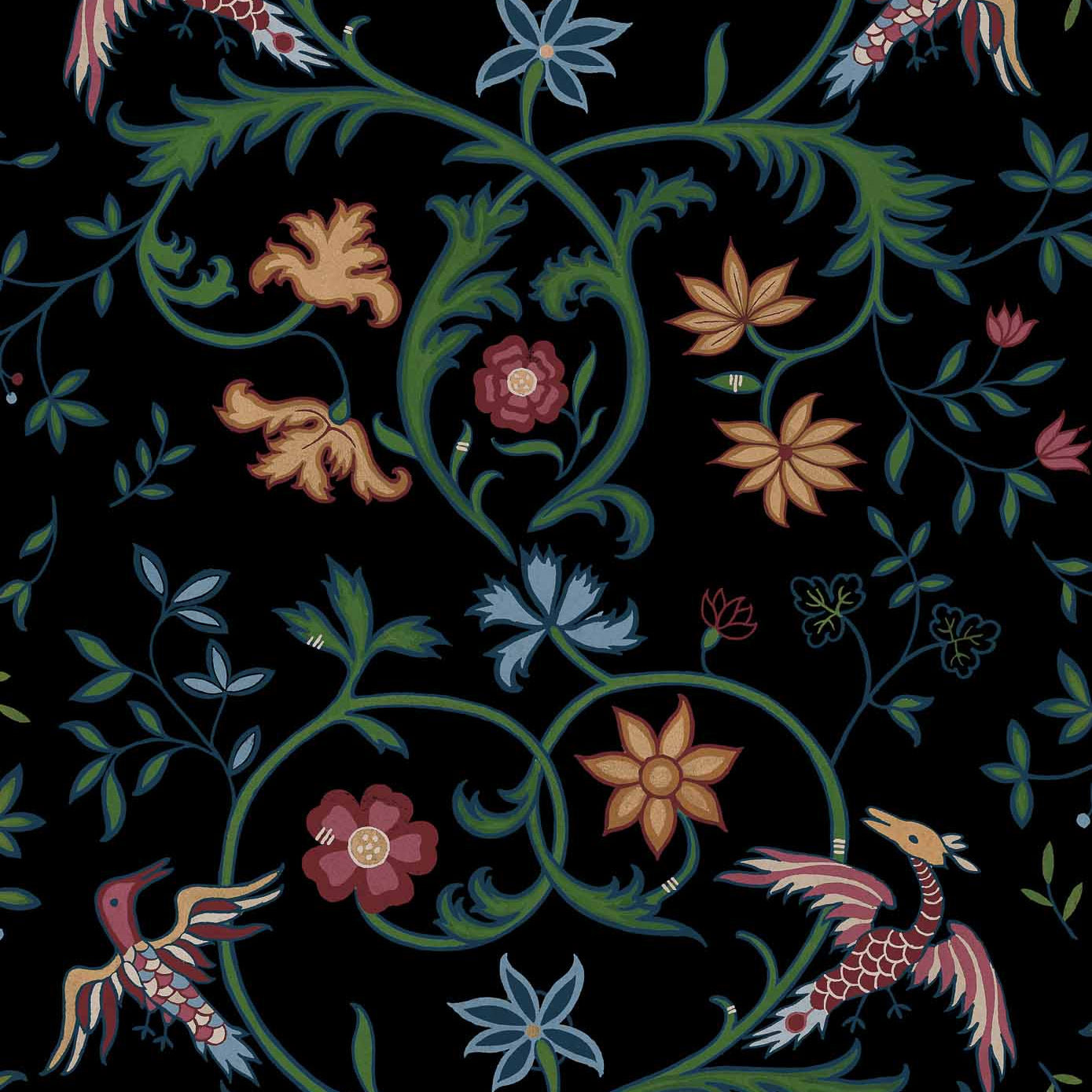 Coordonné behang Antwerp Damask Onyx D00144