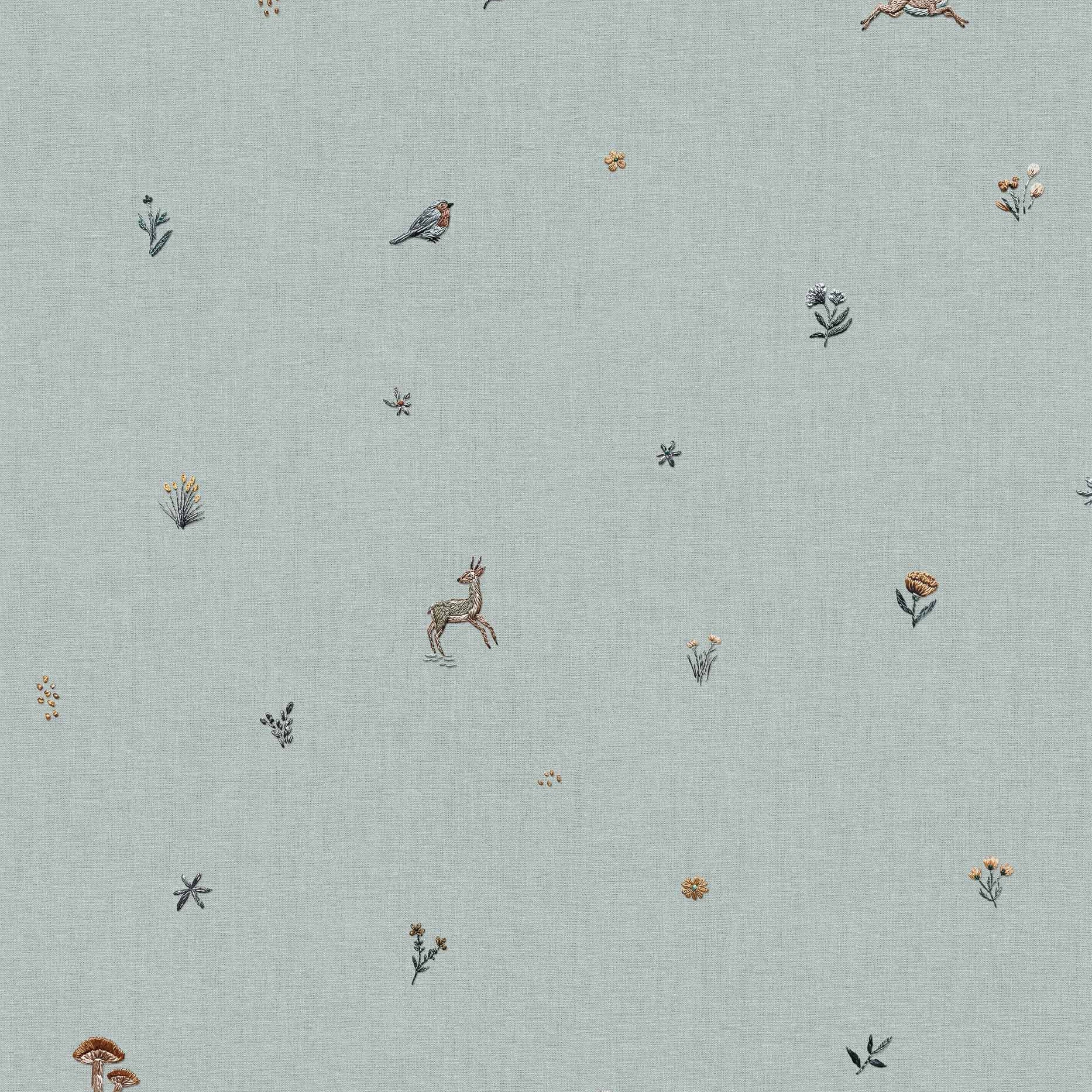 Coordonné behang Bambis Indigo D00329