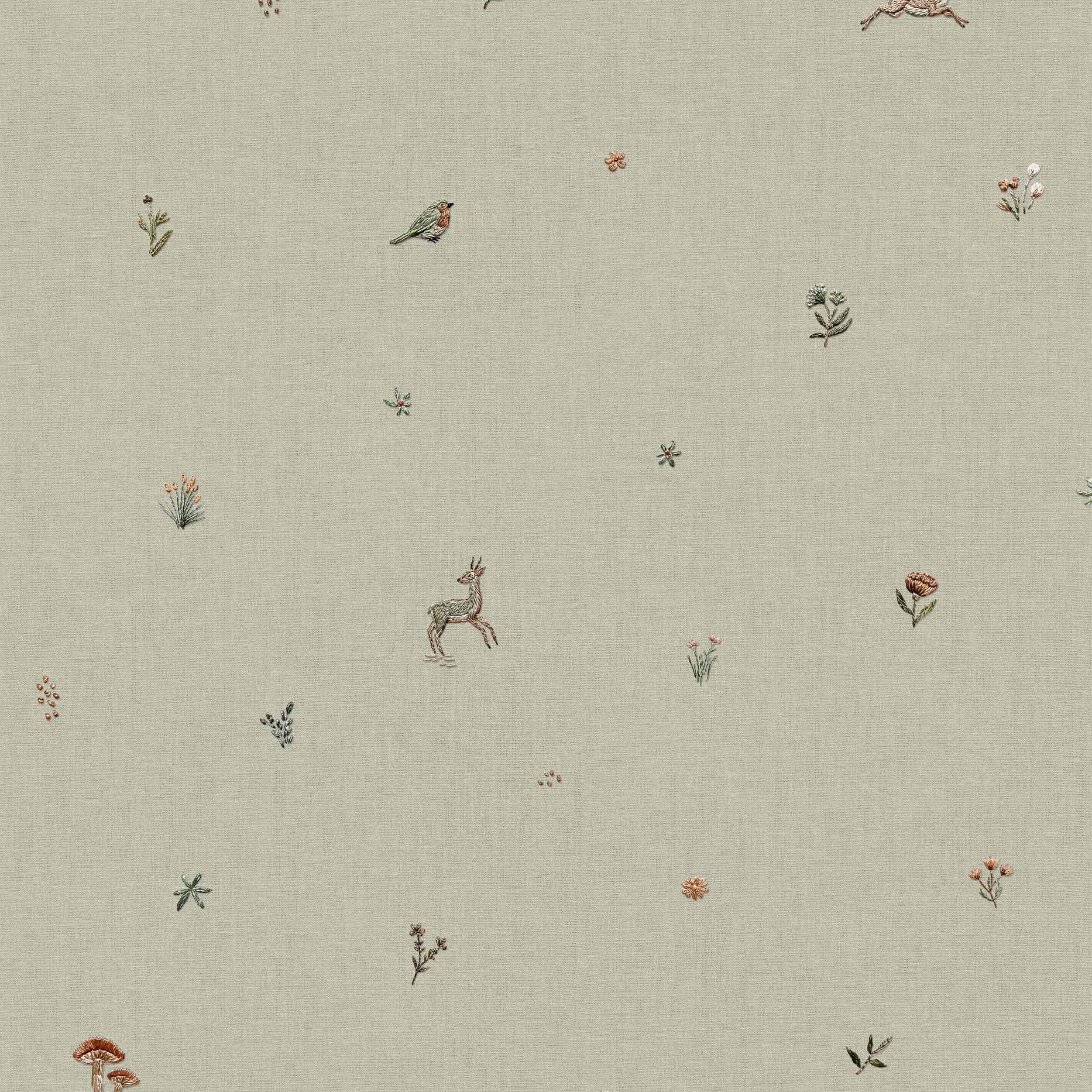 Coordonné behang Bambis Mint D00330