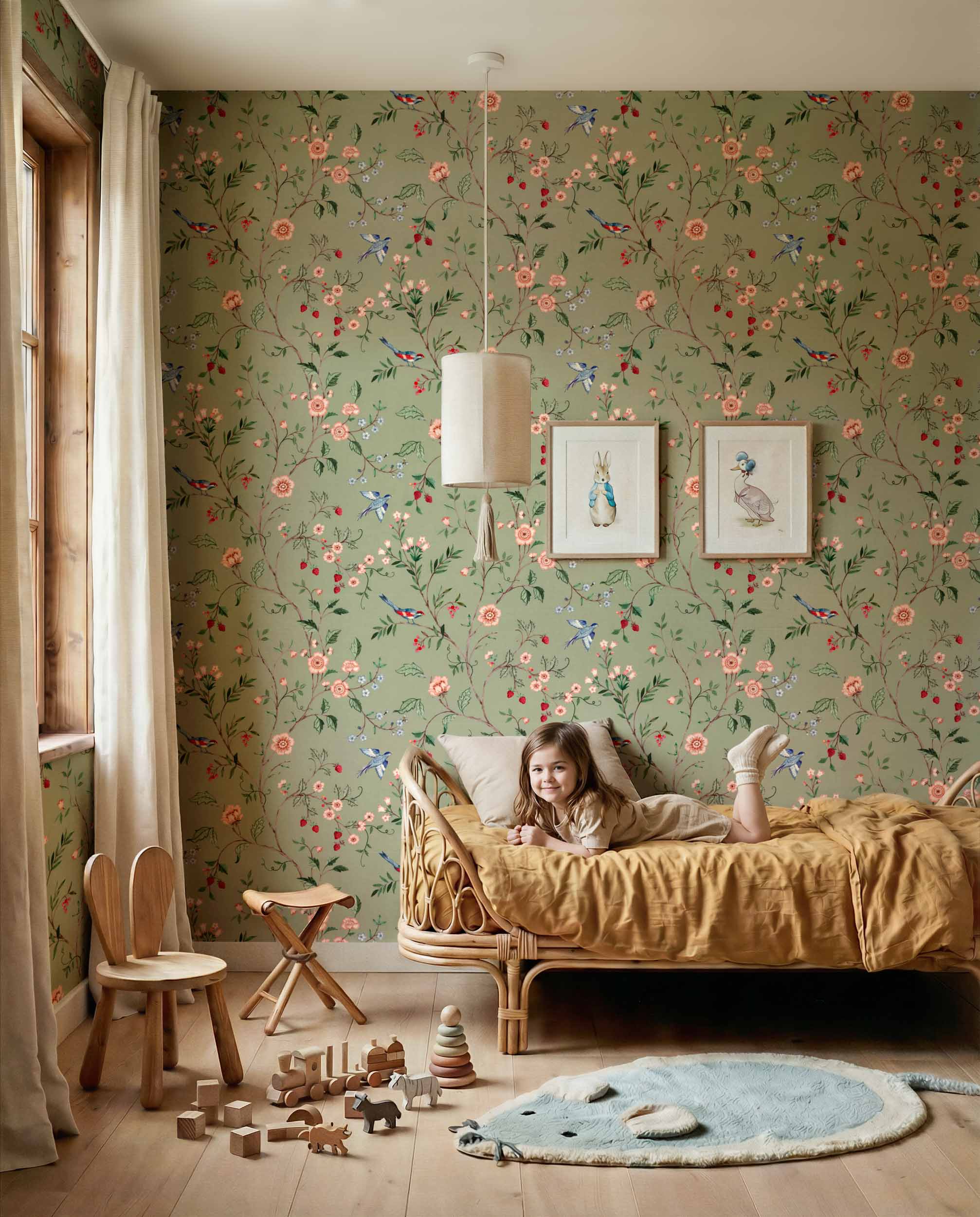 Coordonné behang Bucolic Mint D00300
