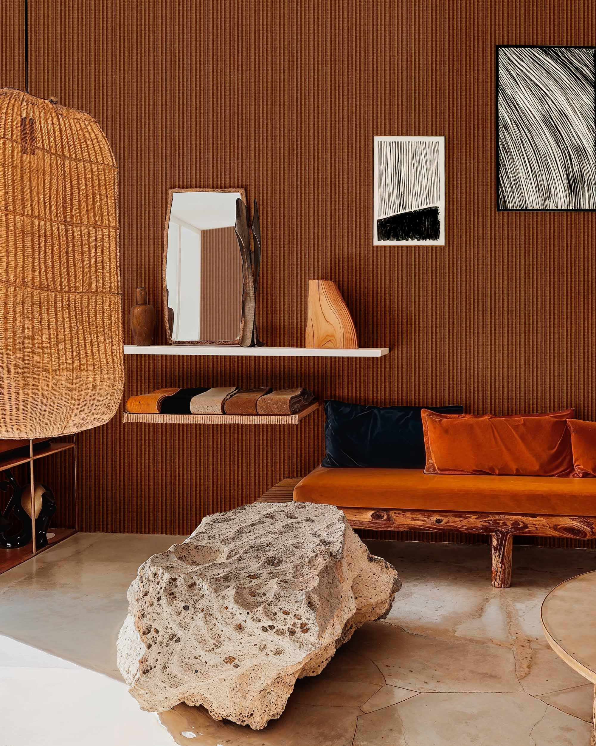 Coordonné behang Maguey Terracota C00032