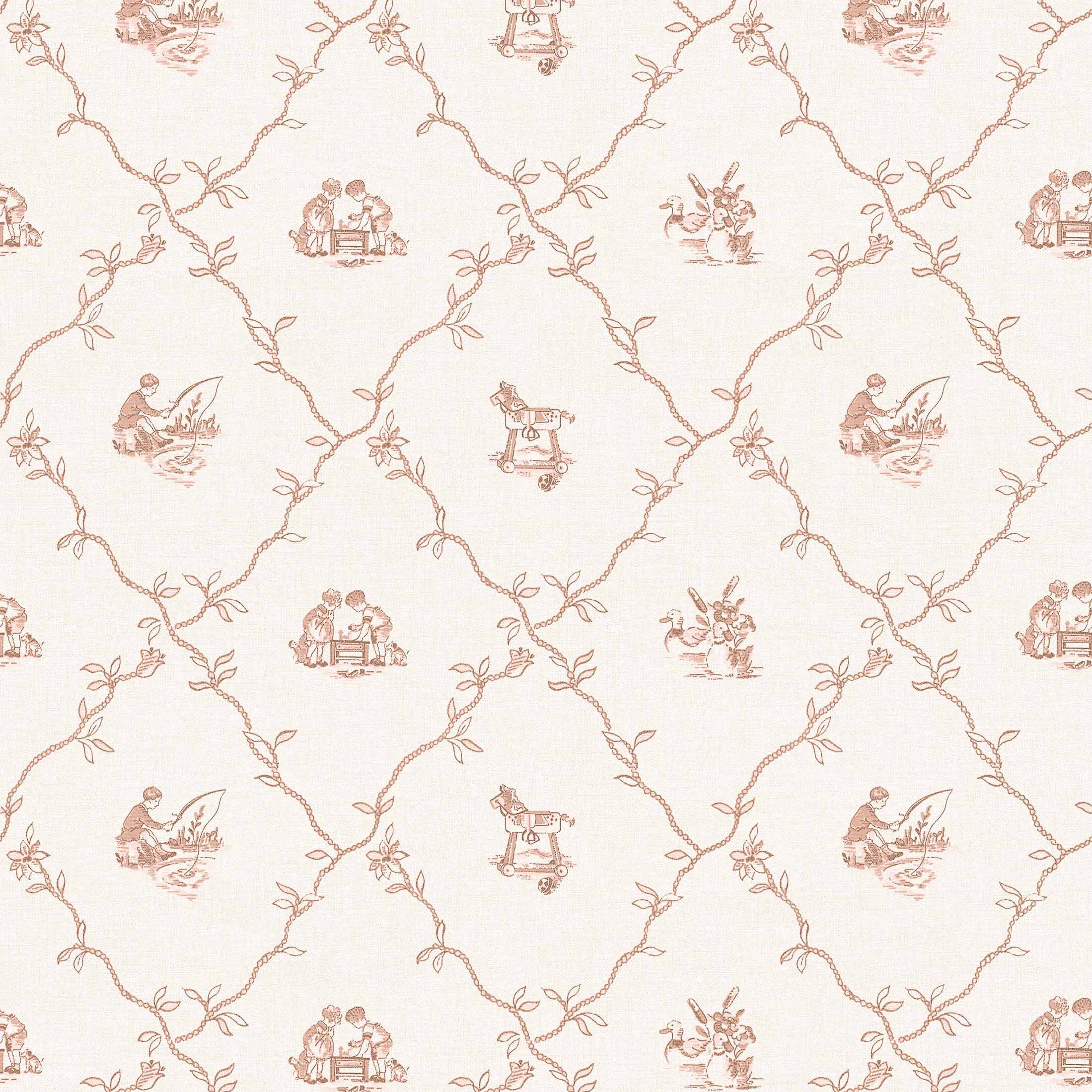 Coordonné behang Scenes Peach D00323