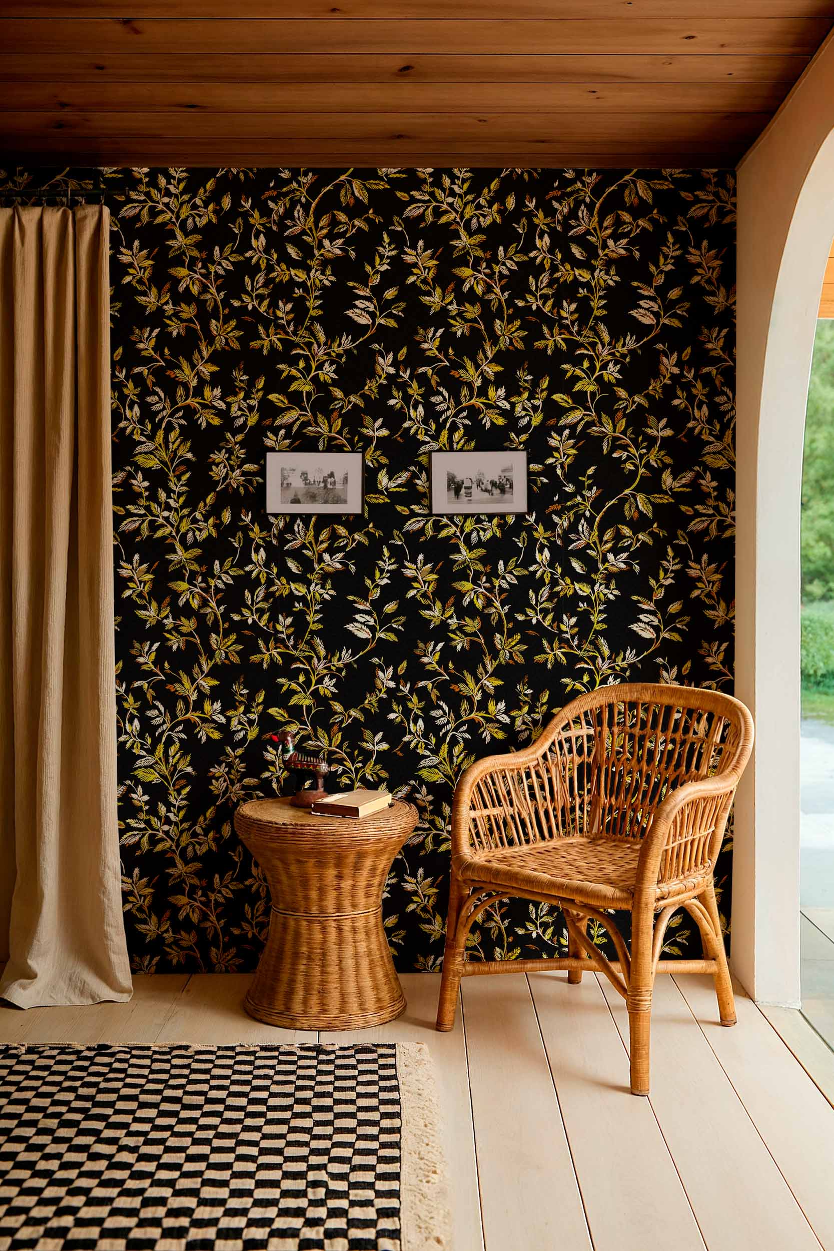 Coordonné behang Tenango Carbón C00044