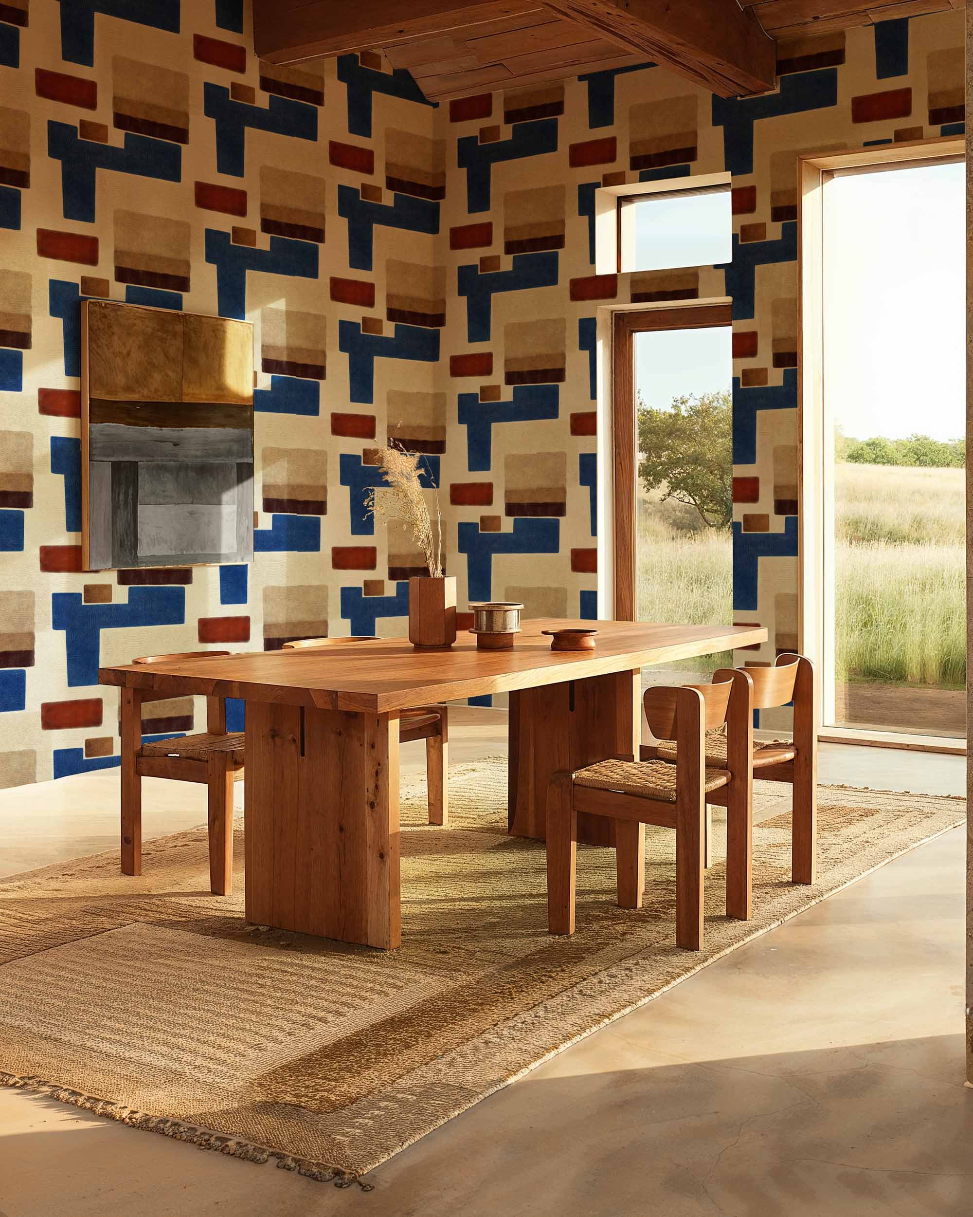 Coordonné behang Zacatecas Índigo C00002