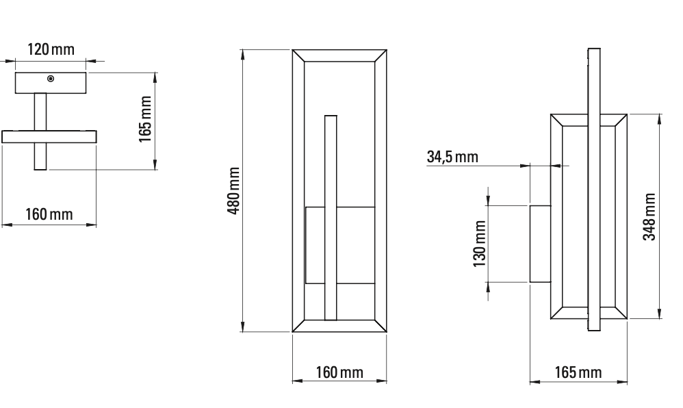 DCW édition Borely wandlamp afmetingen