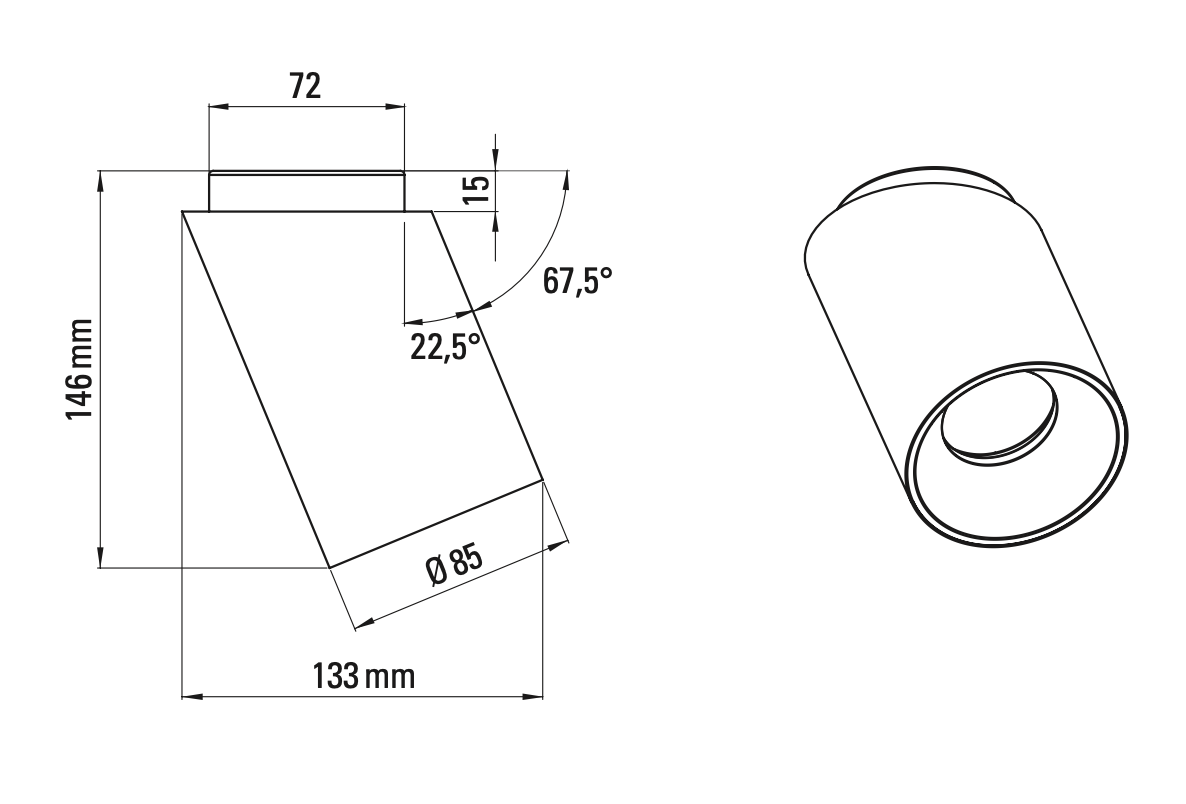DCW éditions Pack Duo Tobo C85 Diag spots afmetingen
