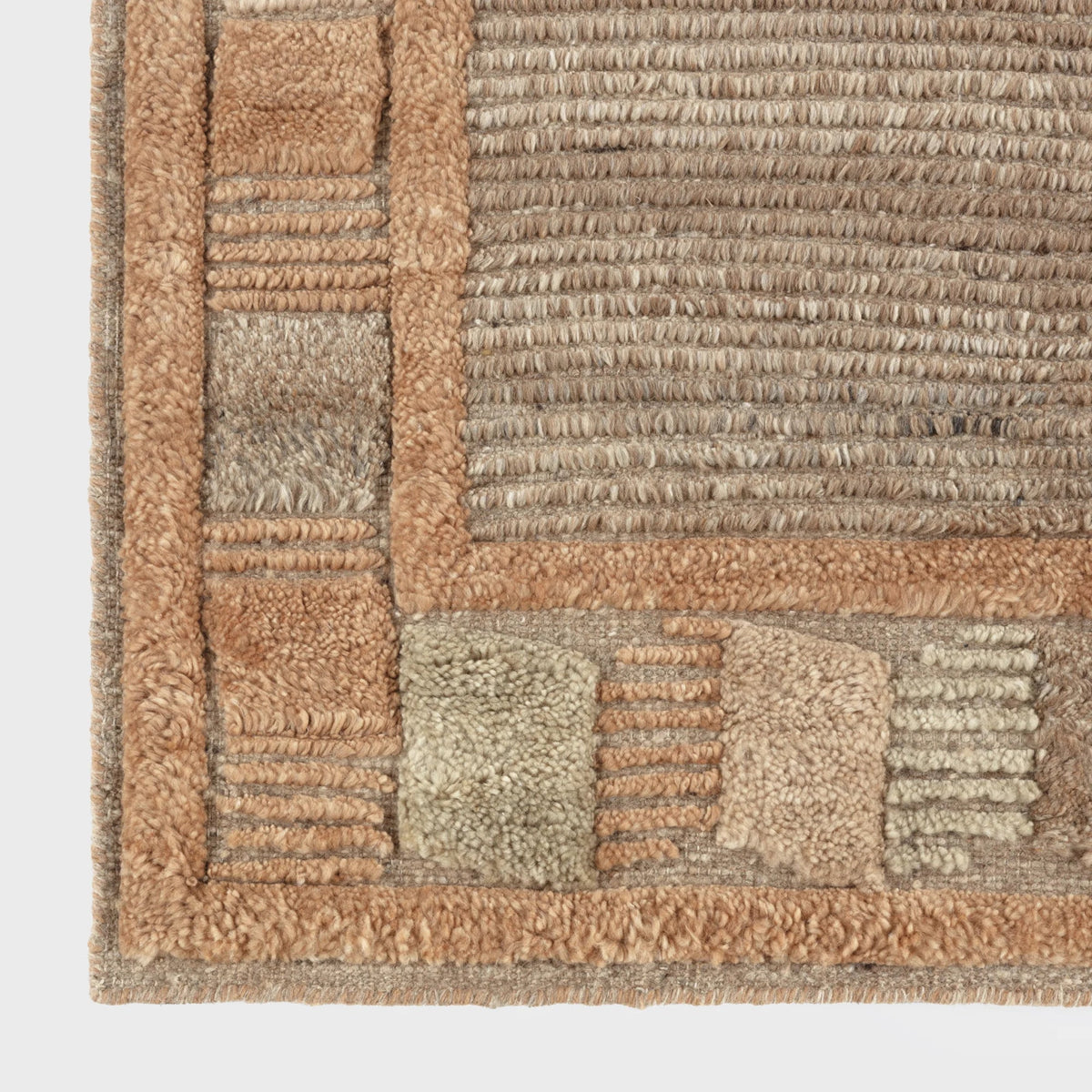 Dusty Deco Lisboa Frame Rug Amber detailfoto wol en patroon