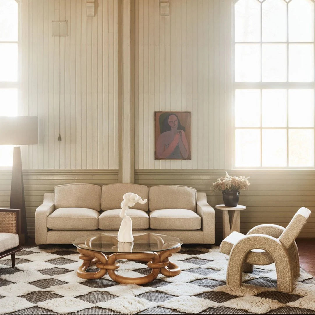 Dusty Deco Chess Rya rug grey