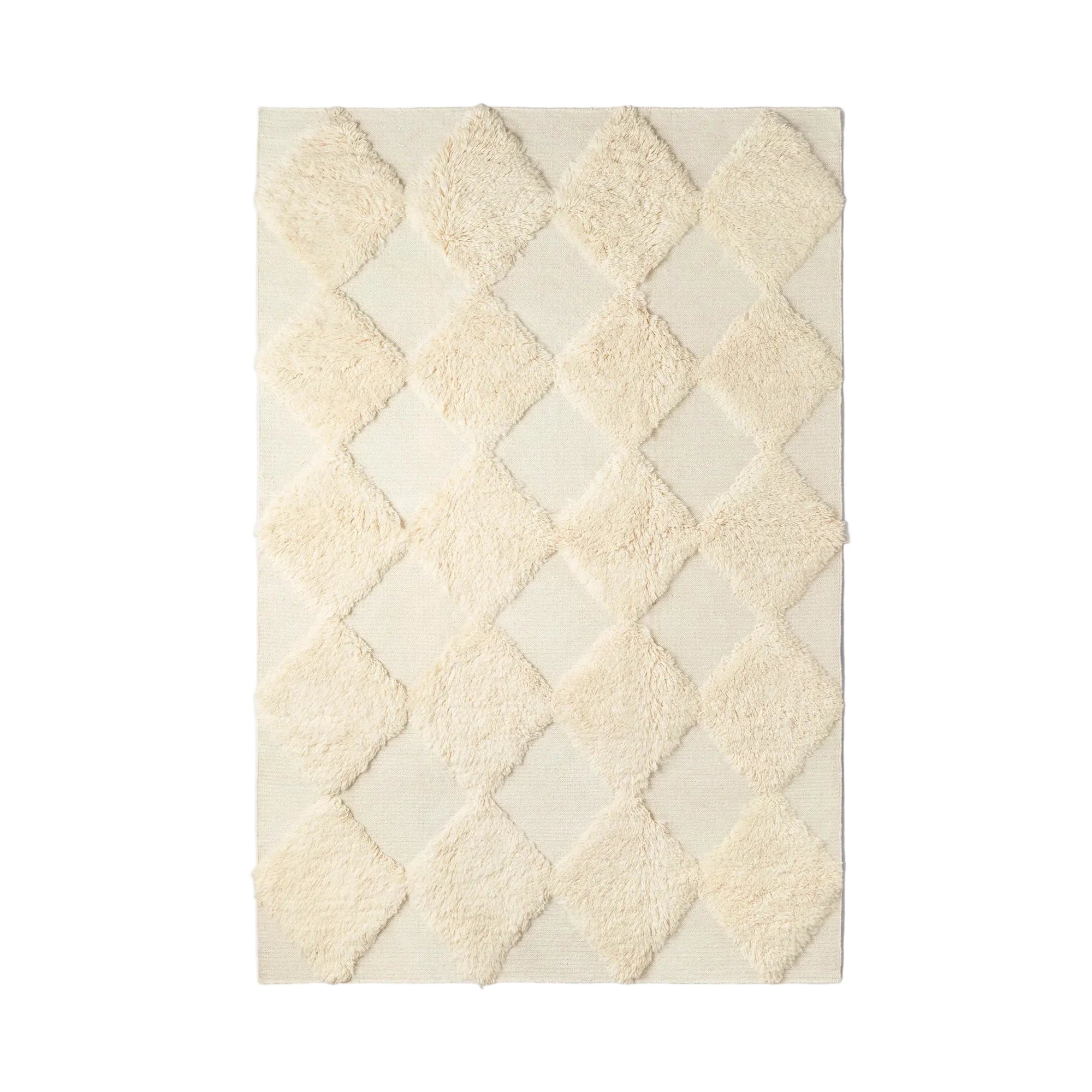 Dusty Deco Chess Rya rug white