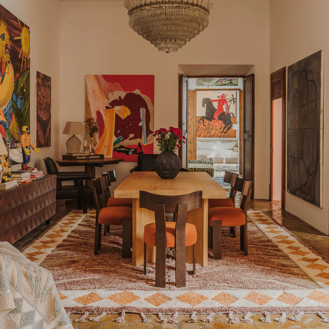 Dusty Deco Wildcat rug burnt brown