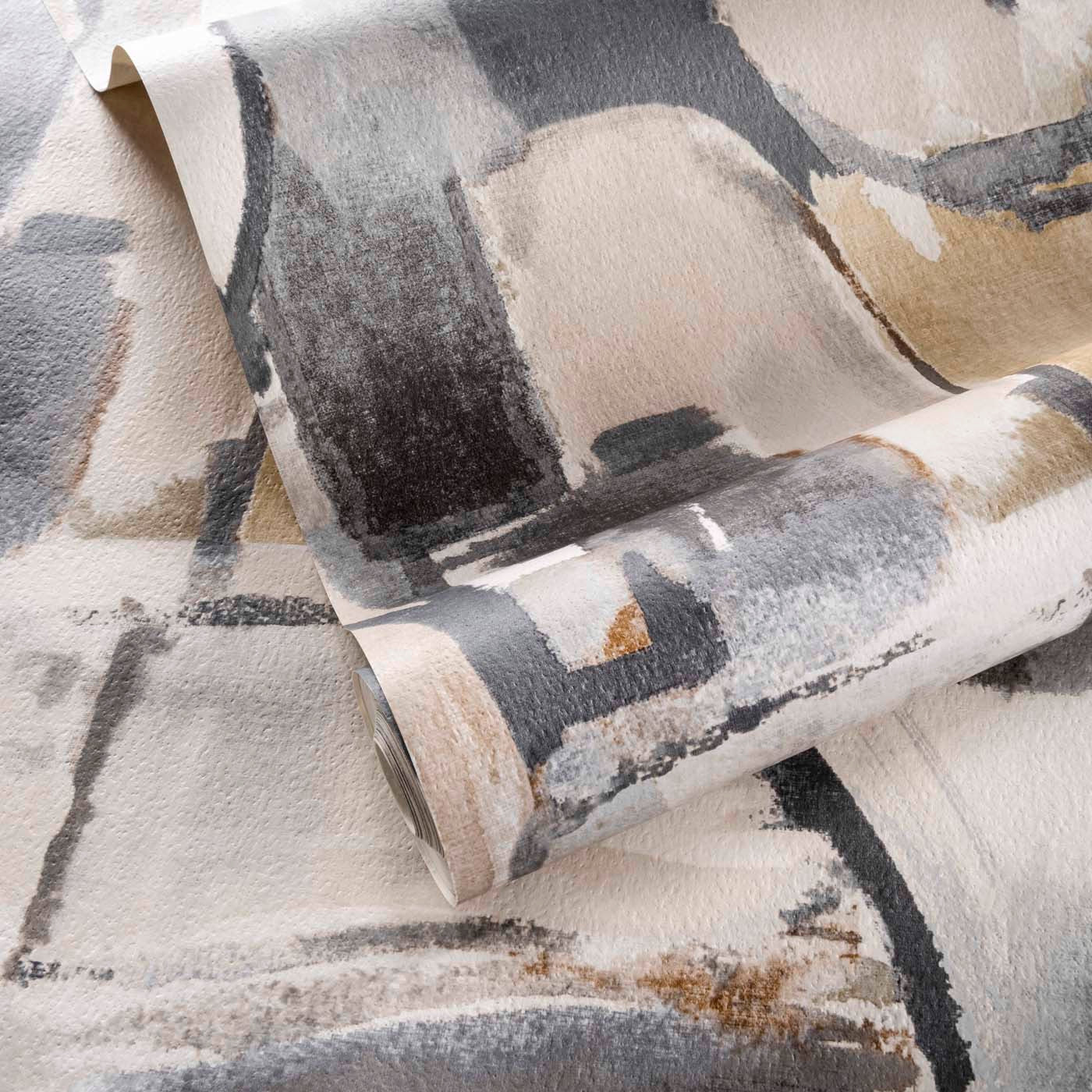 Clarke & Clarke behang Figura Linen/Charcoal W0180/02