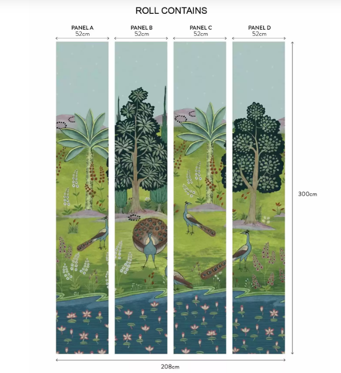 1838 Wallcoverings behang Garland of Ragini - Day Wall Mural 2412-183-01