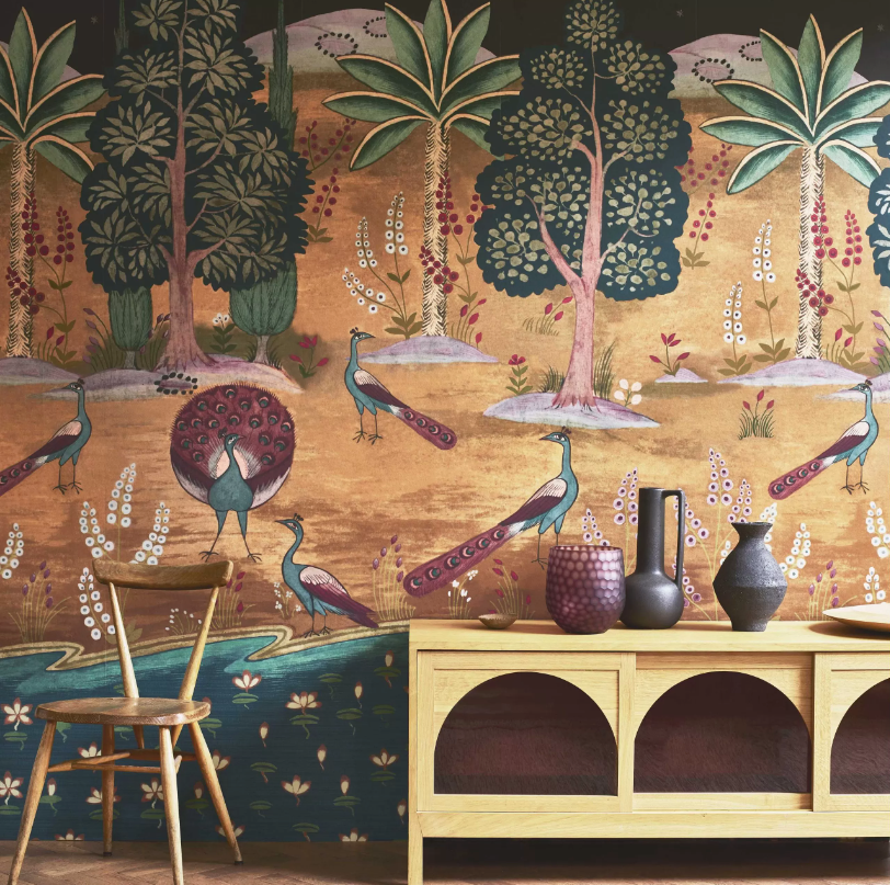 1838 Wallcoverings behang Garland of Ragini - Night Wall Mural 2412-183-02