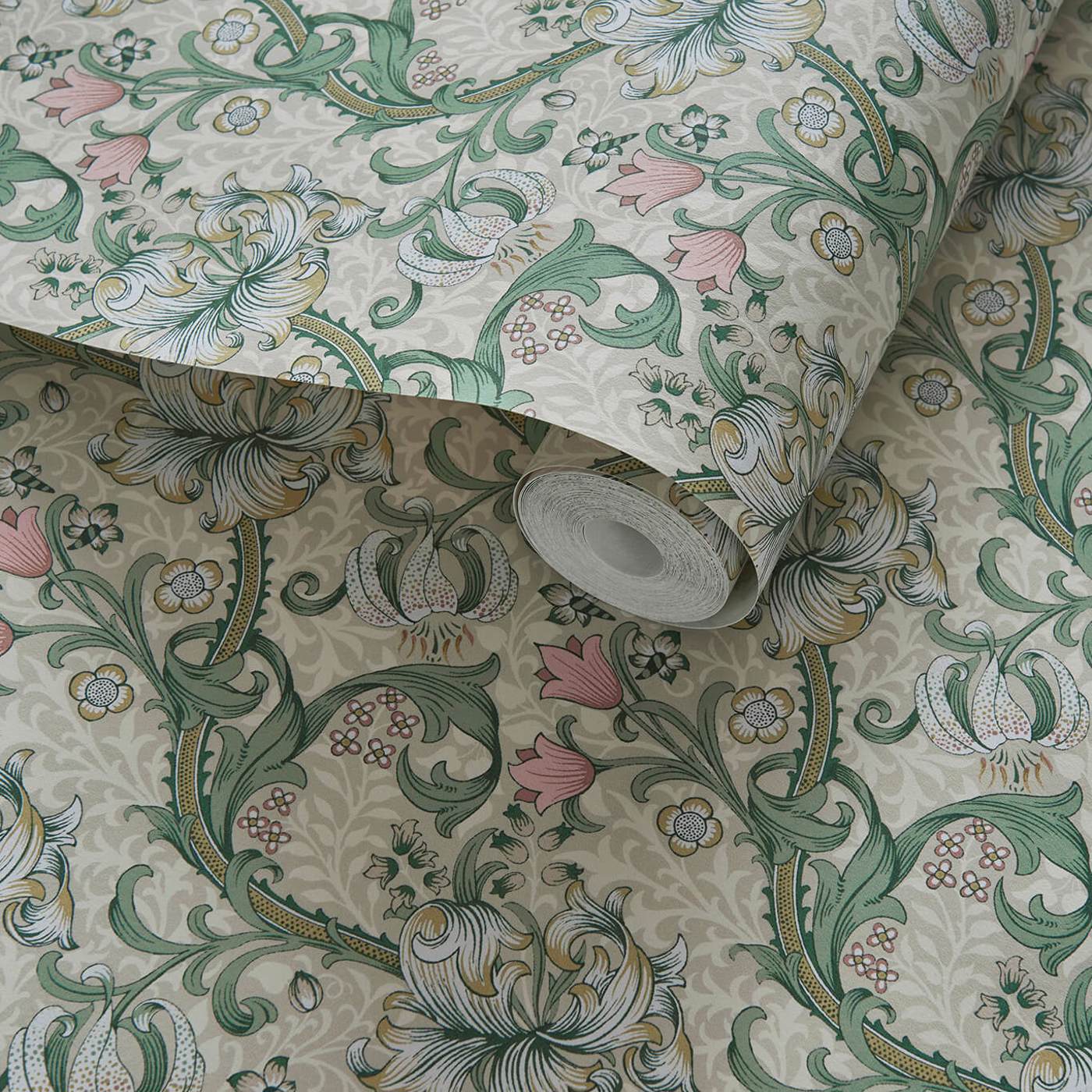 Clarke & Clarke behang Golden Lily Linen/Blush W0174/01